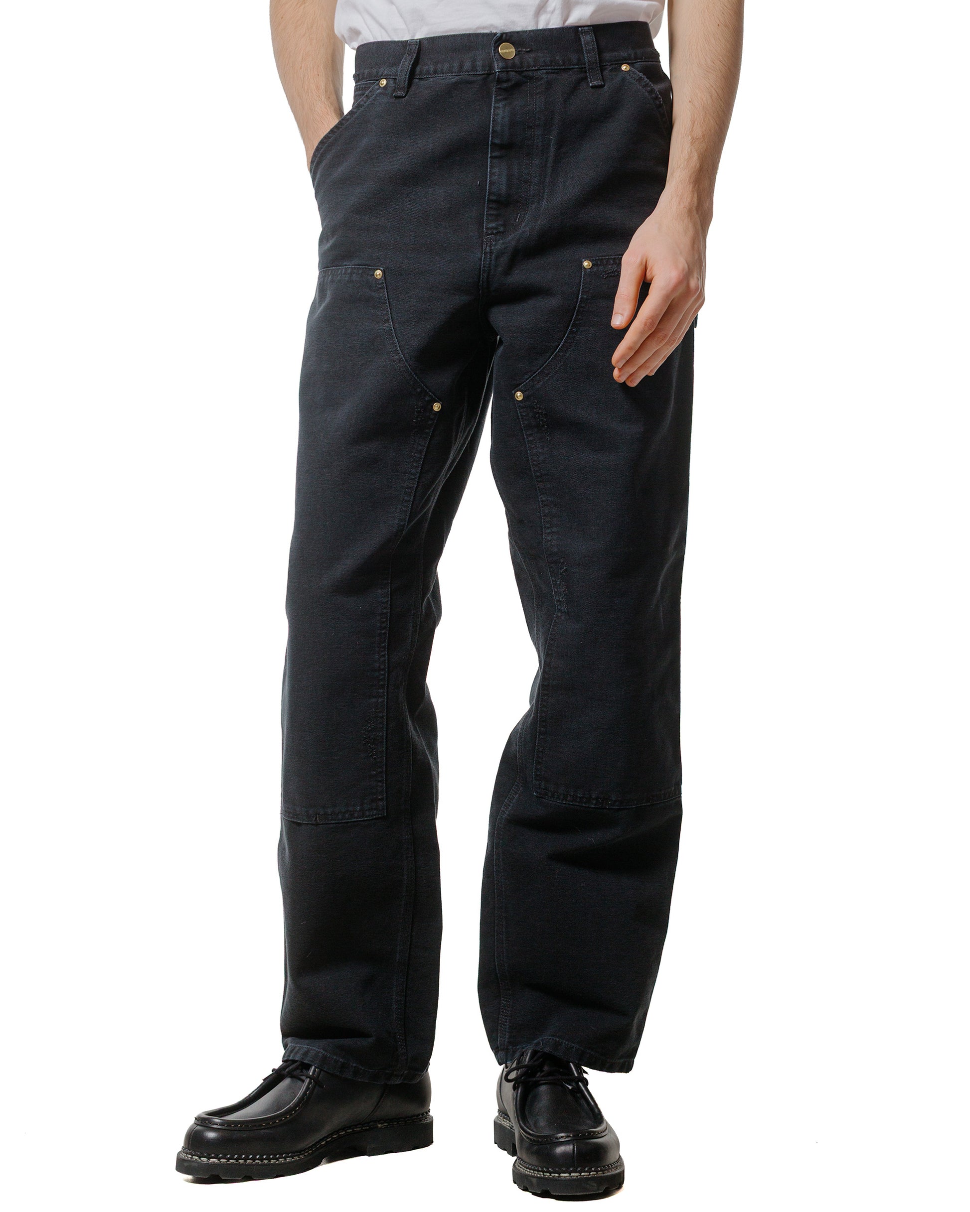 lost & found Carhartt Work In Progress Carhartt W.I.P. Double Knee Pant Black Grind Wash