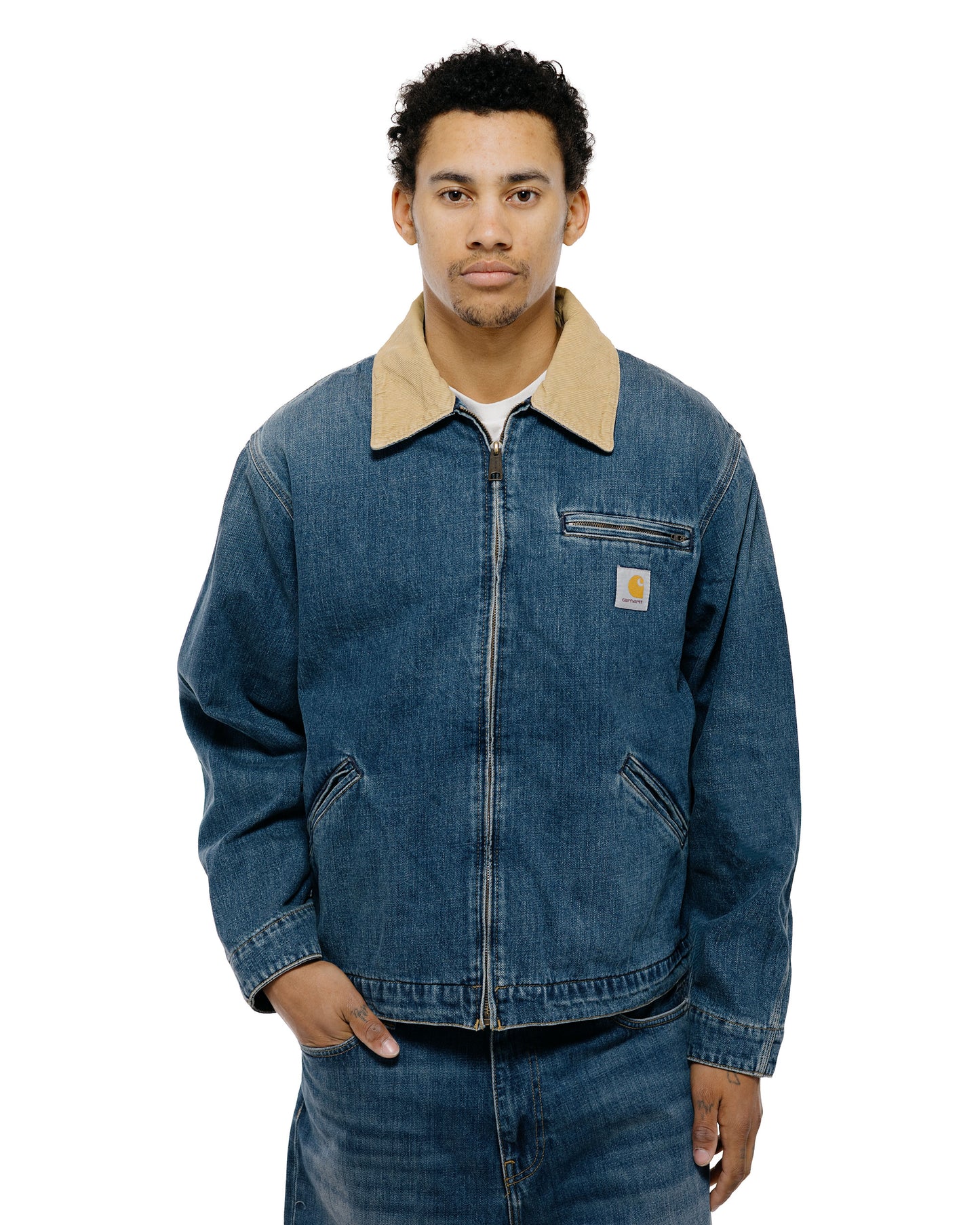 Carhartt W.I.P. OG Detroit Jacket Blue/Dusty H Brown Dark Used Wash