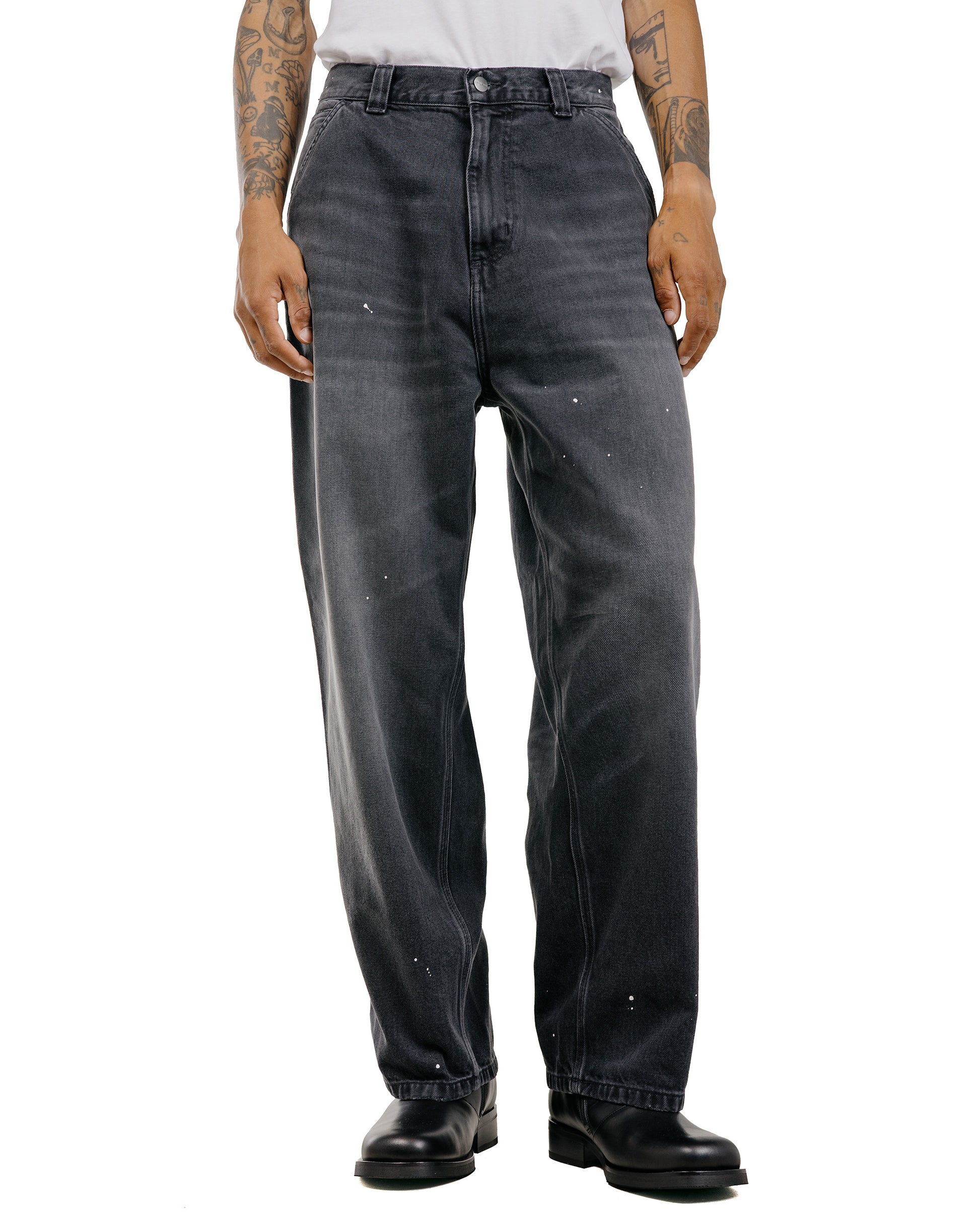 lost & found Carhartt Work In Progress Carhartt W.I.P. OG Single Knee Pant Black Destroy Wash Splatter