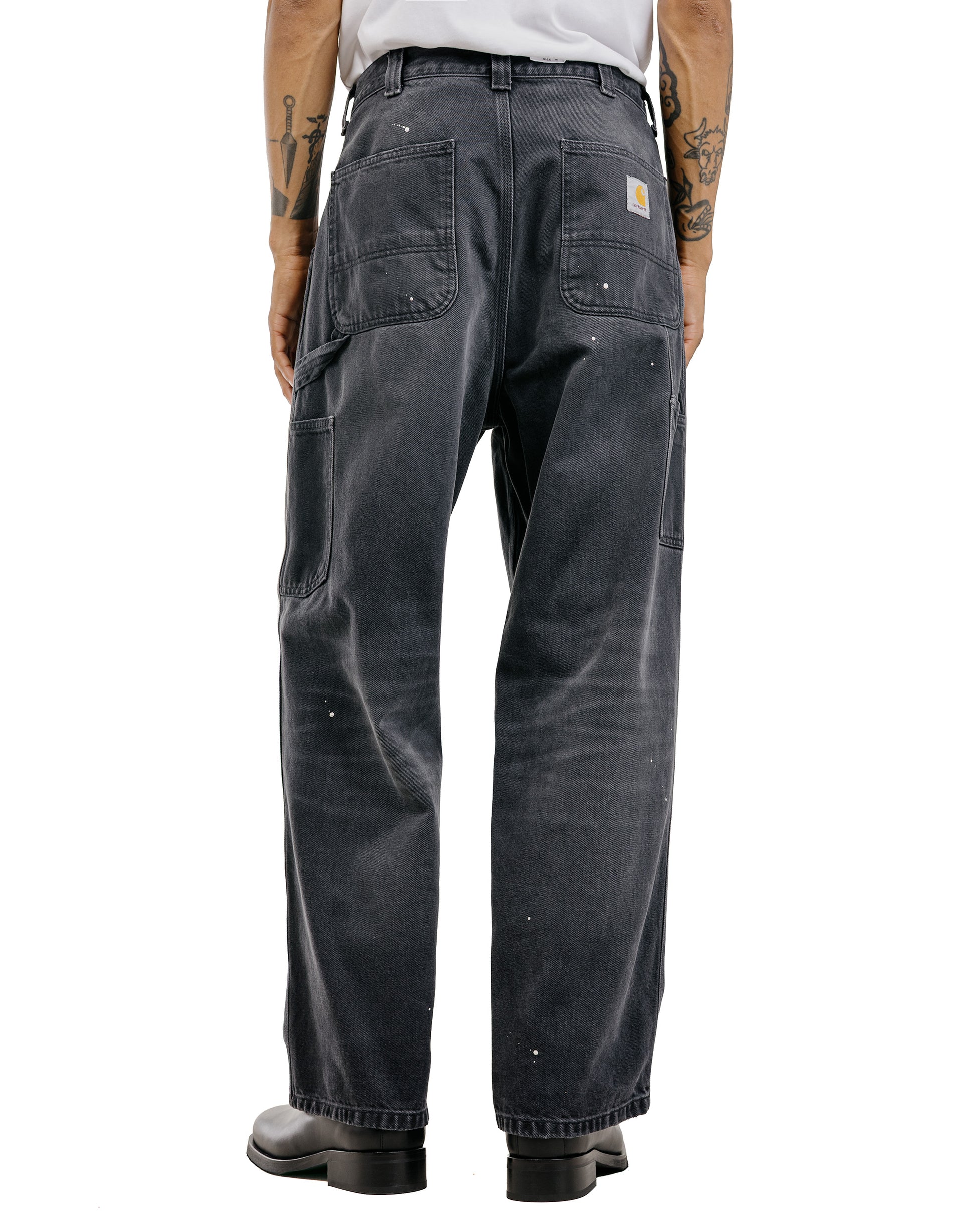 lost & found Carhartt Work In Progress Carhartt W.I.P. OG Single Knee Pant Black Destroy Wash Splatter