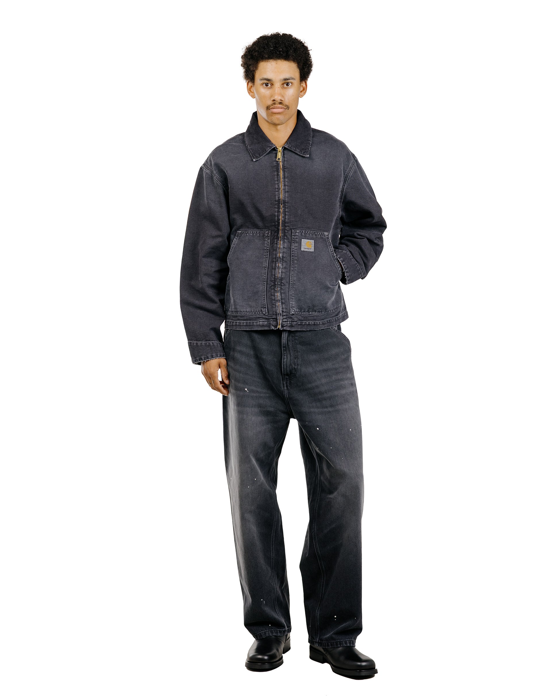 lost & found Carhartt Work In Progress Carhartt W.I.P. OG Single Knee Pant Black Destroy Wash Splatter