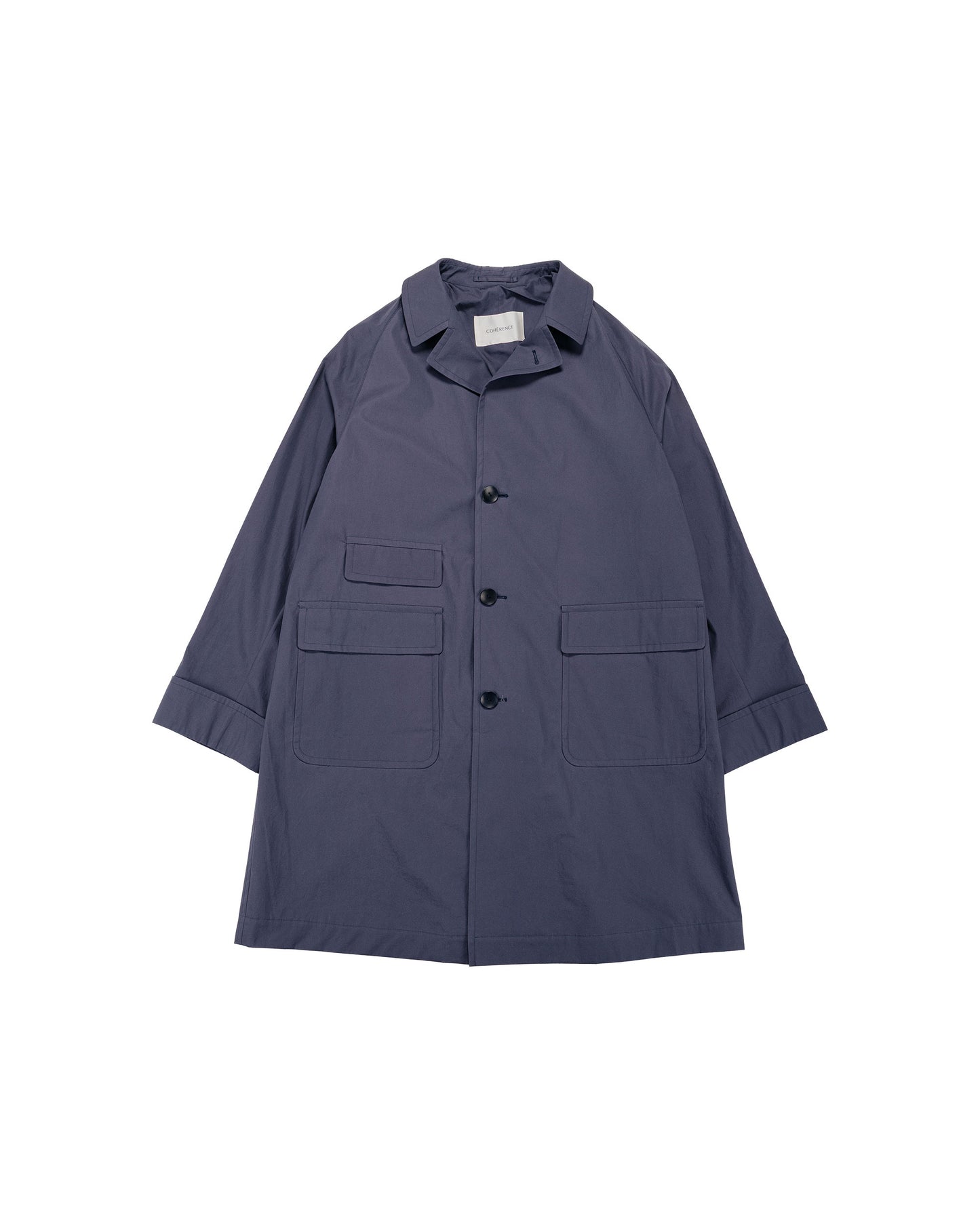 lost & found Cohérence Cohérence Corb II Weather Resistant Cotton Light Over Coat Slate Blue
