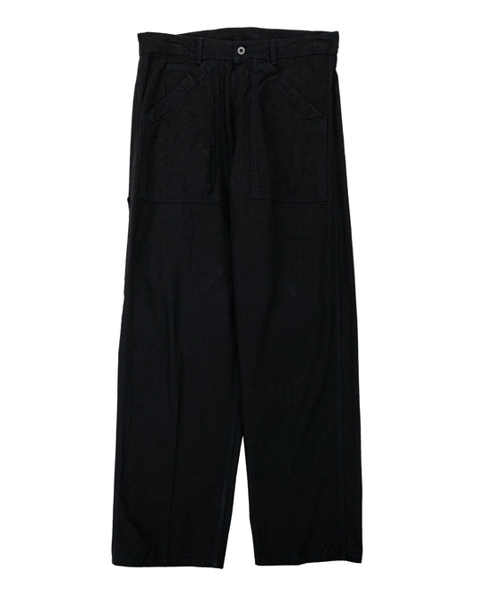 lost & found Cohérence Cohérence Paul Linen/Cotton Chevron Trouser Black