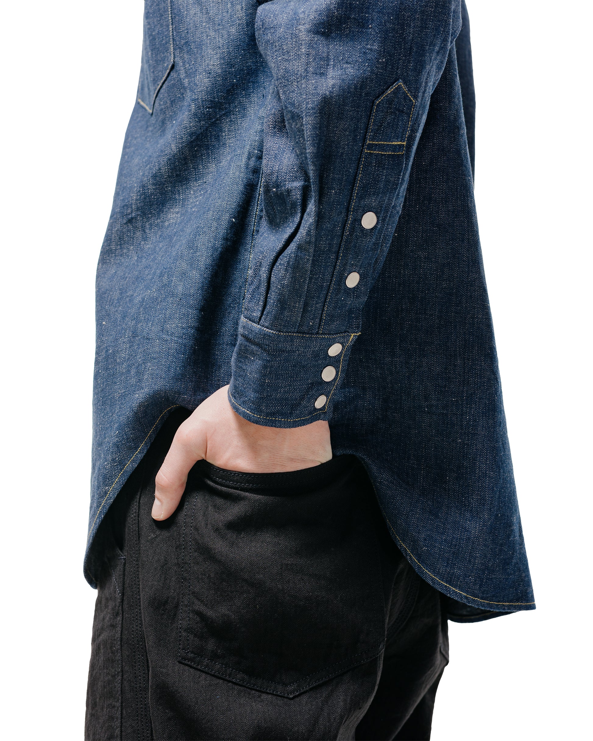 lost & found Cohérence Cohérence Abiquiu 10oz Logger Selvedge Denim Shirt Indigo
