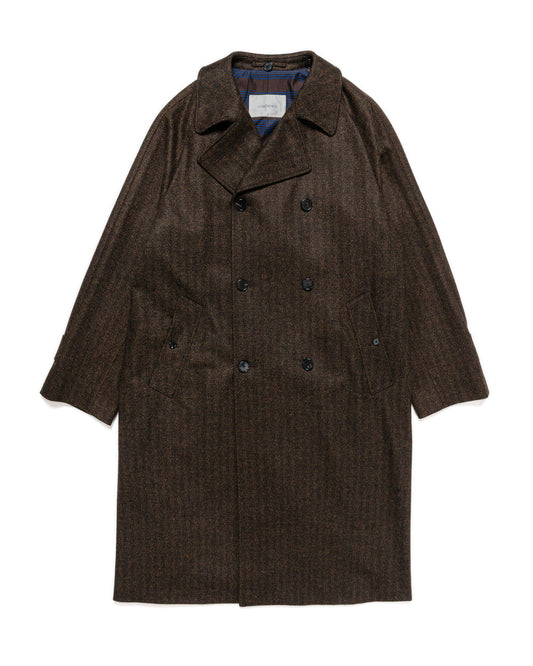 lost & found Cohérence Cohérence FouFou II Coat Chevron Tweed Jersey Brown
