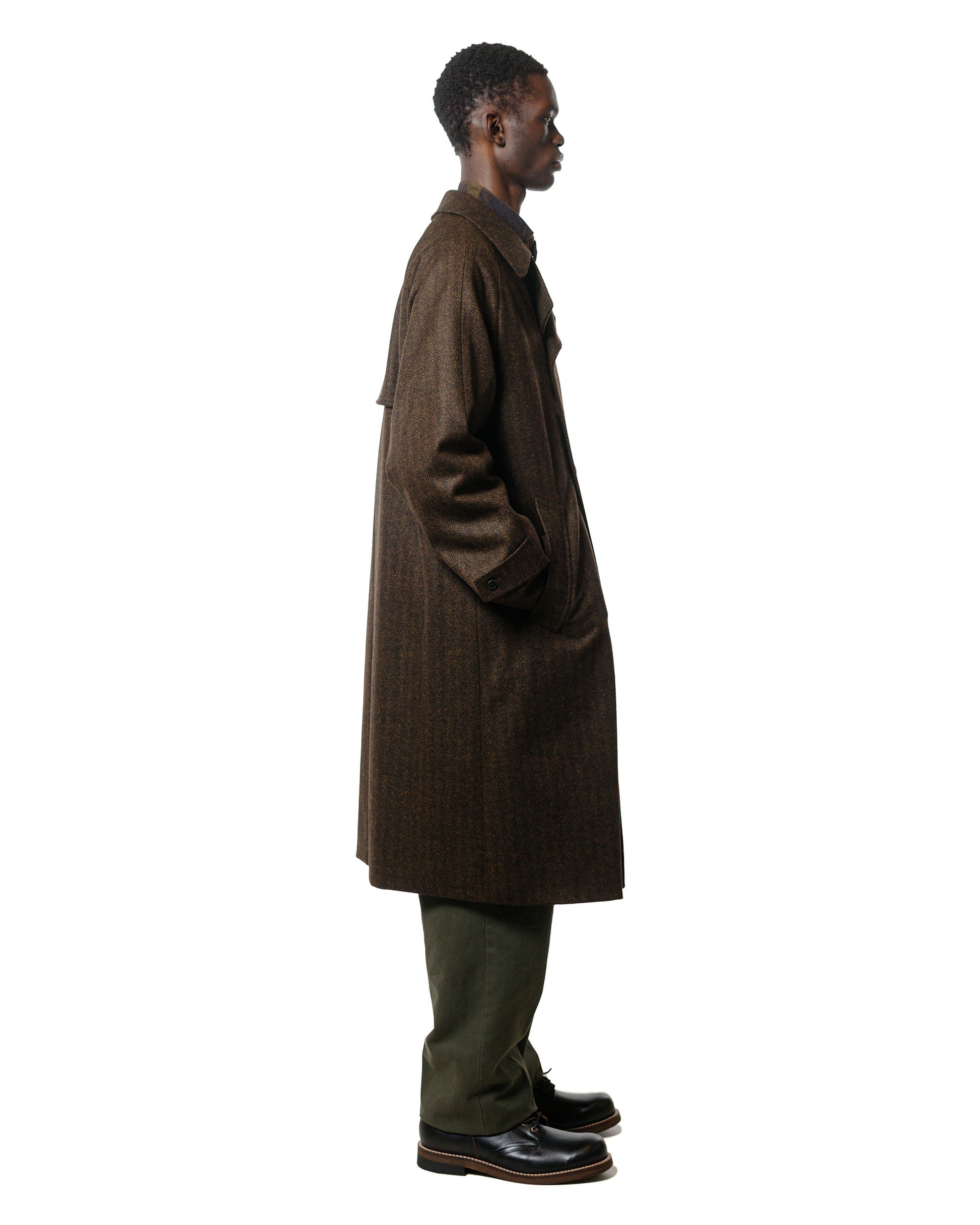 lost & found Cohérence Cohérence FouFou II Coat Chevron Tweed Jersey Brown
