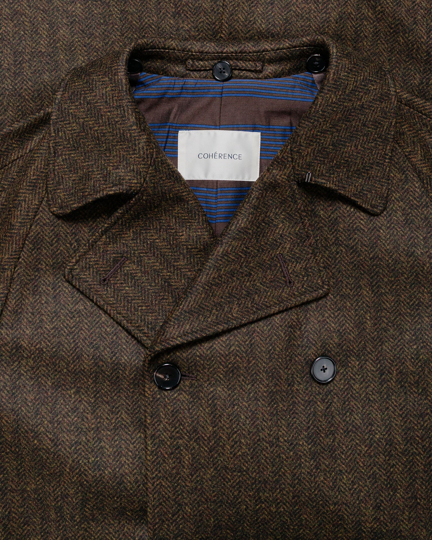 lost & found Cohérence Cohérence FouFou II Coat Chevron Tweed Jersey Brown