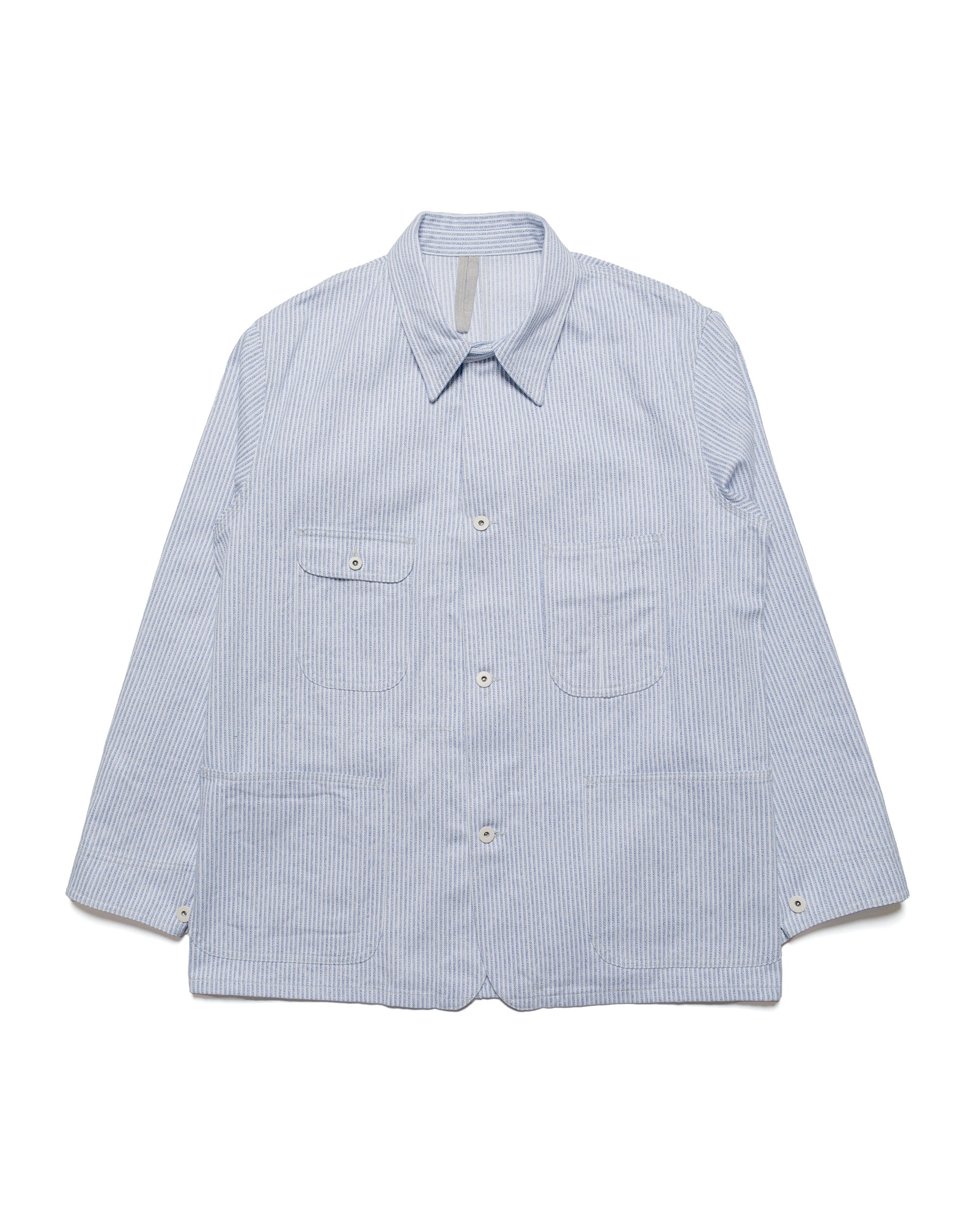 lost & found Cohérence Cohérence Jackson Jaspé Striped Twill Jacket Blue