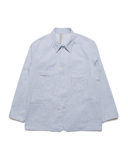lost & found Cohérence Cohérence Jackson Jaspé Striped Twill Jacket Blue