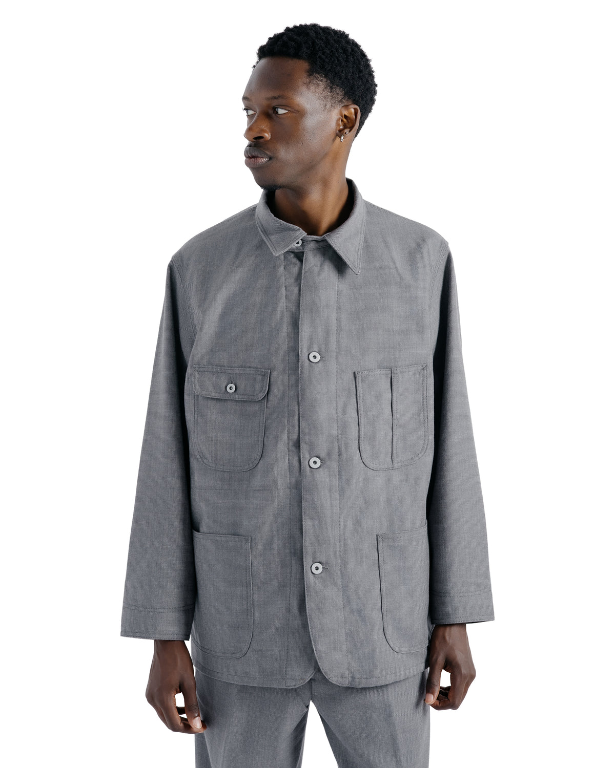 Cohérence Jackson Rover Wool Twill Grey Nailhead
