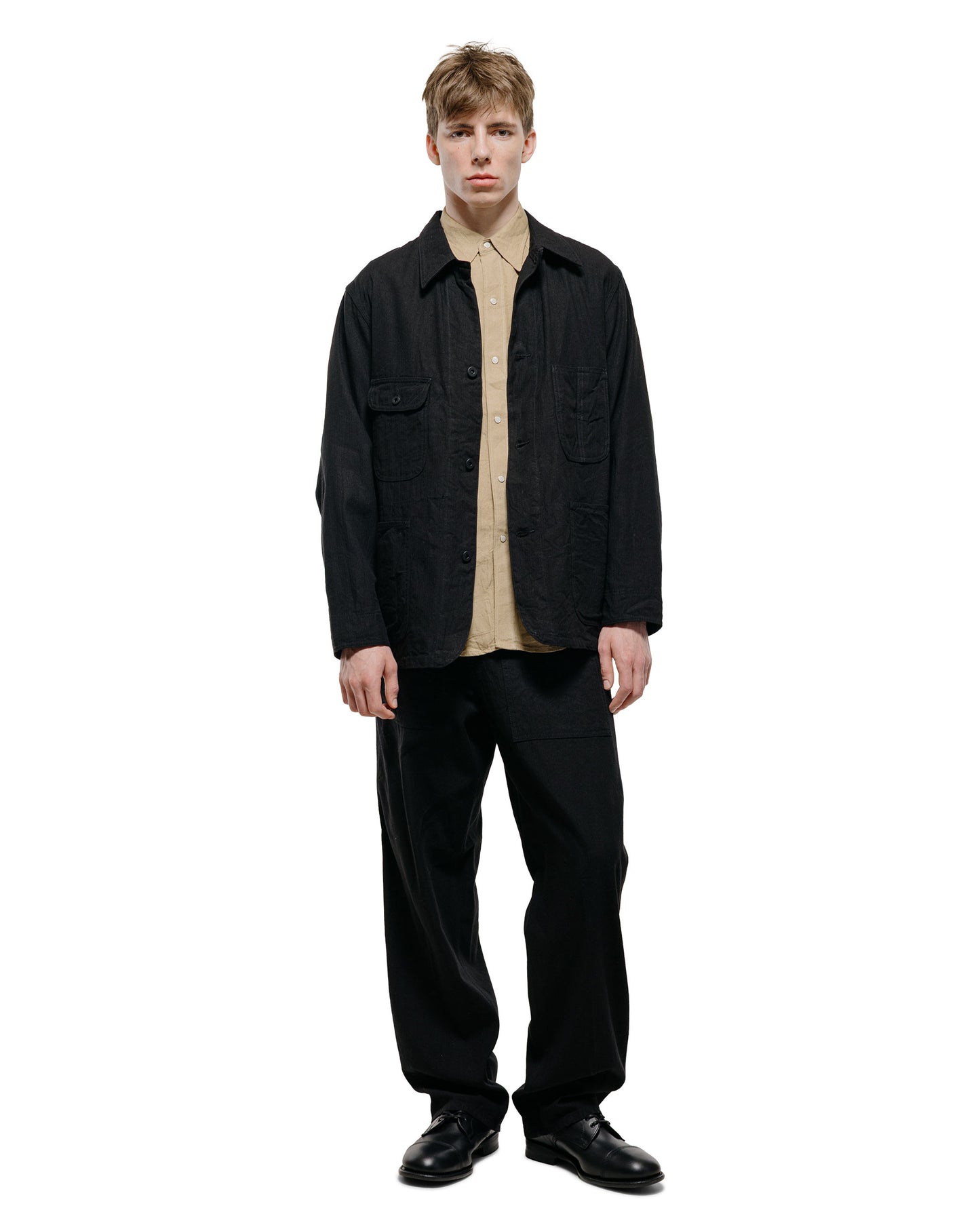 lost & found Cohérence Cohérence Paul Linen/Cotton Chevron Trouser Black