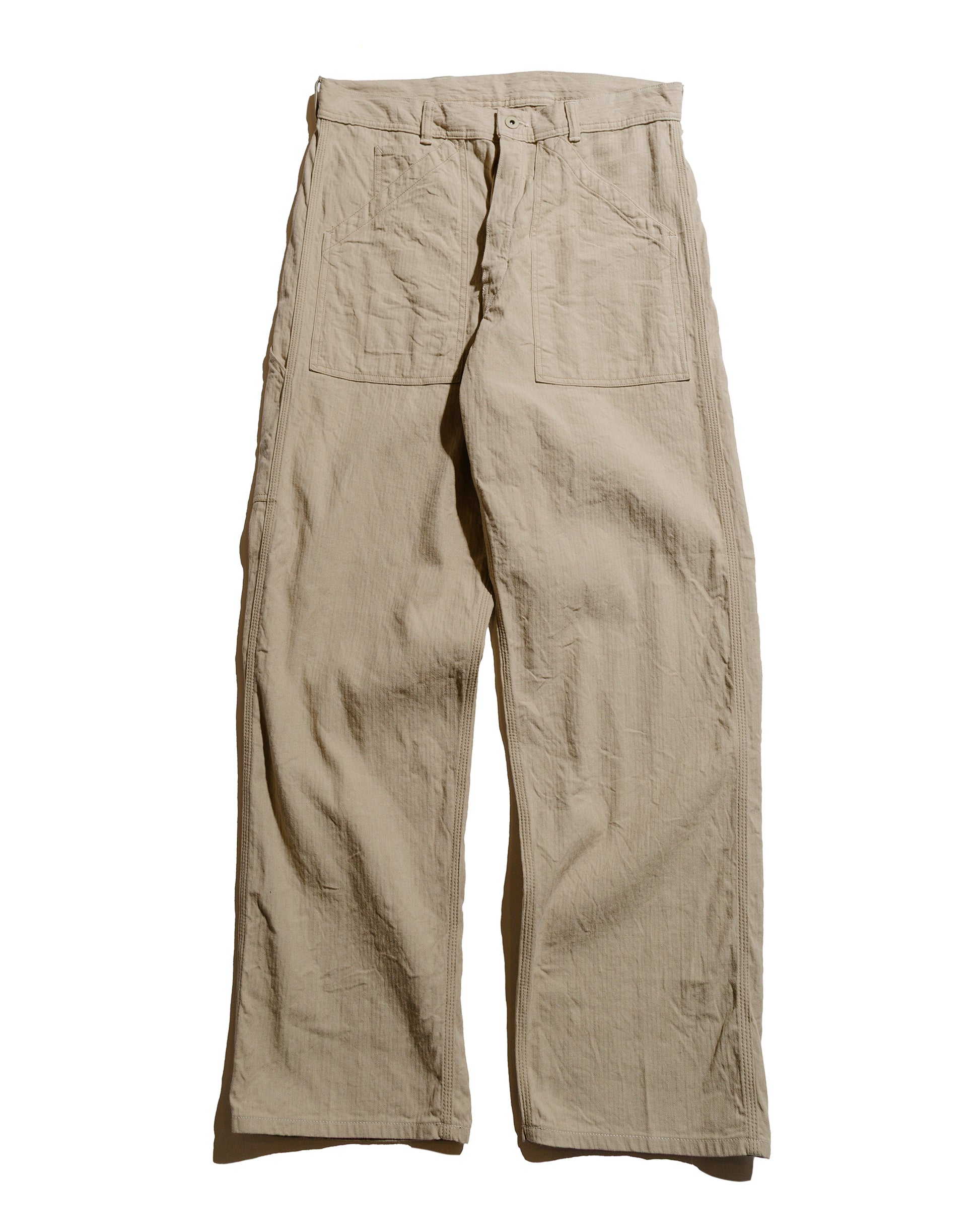 lost & found Cohérence Cohérence Paul Linen/Cotton Chevron Trouser Ivory