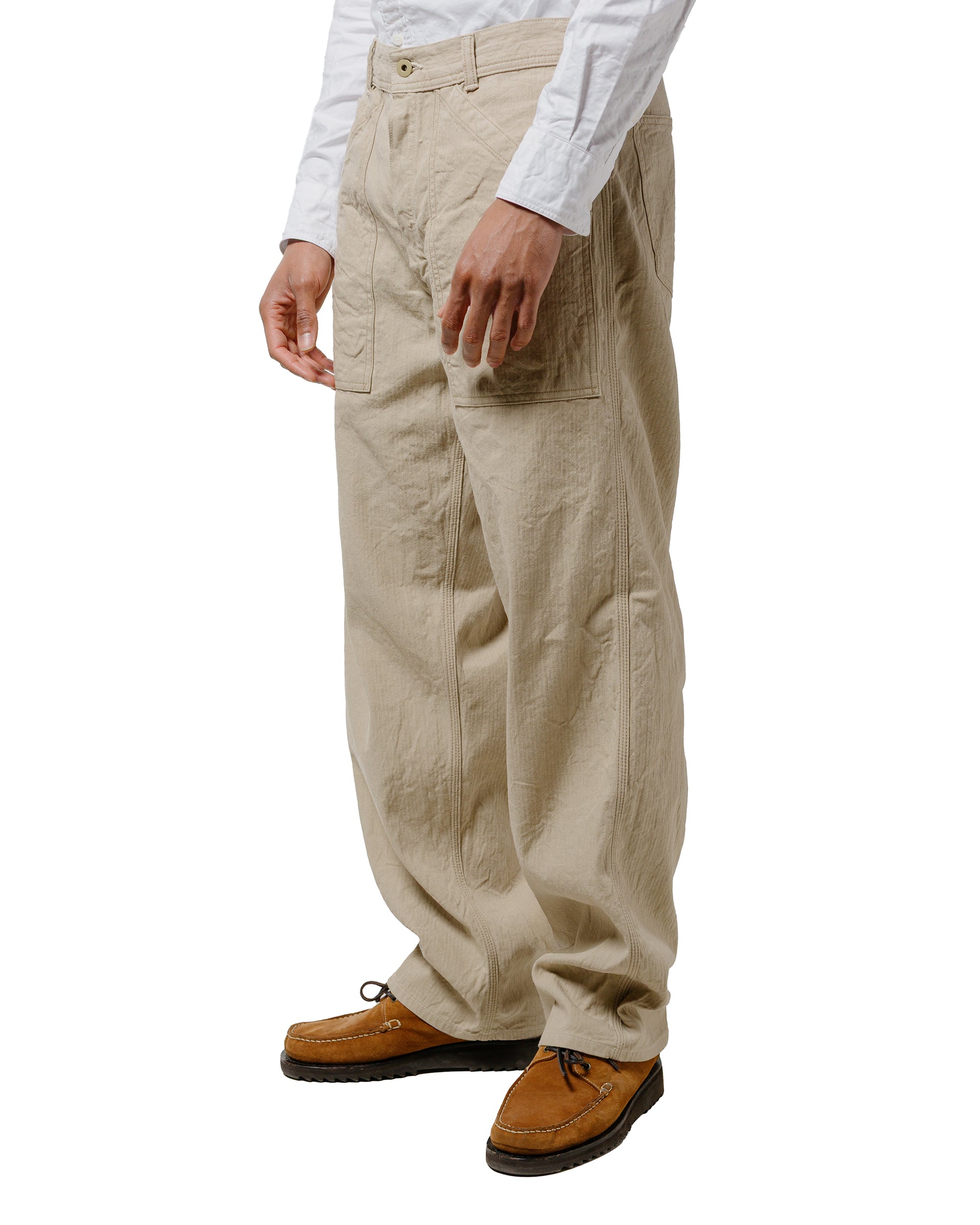 lost & found Cohérence Cohérence Paul Linen/Cotton Chevron Trouser Ivory