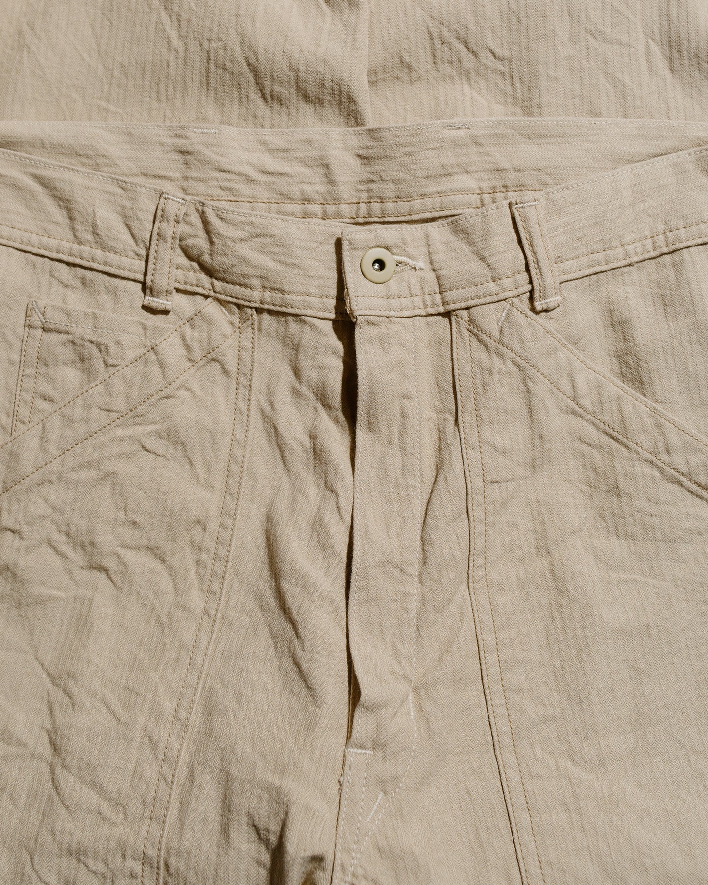 lost & found Cohérence Cohérence Paul Linen/Cotton Chevron Trouser Ivory