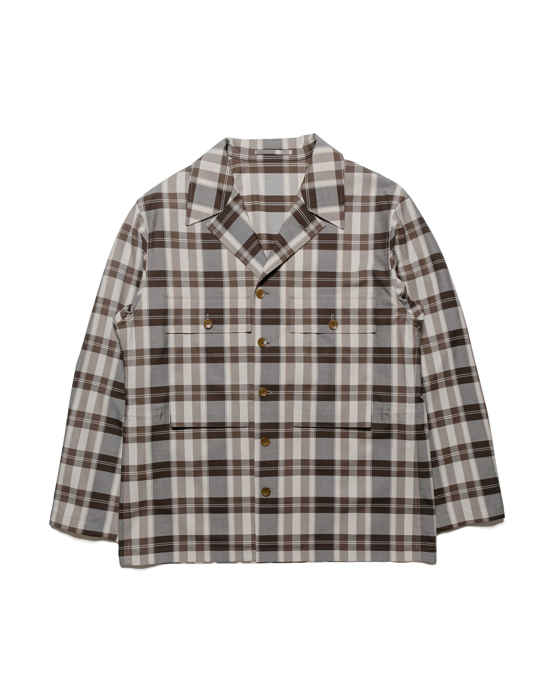 lost & found Cohérence Cohérence Vernon-D Antique Wool Gabardine Jacket Beige Check