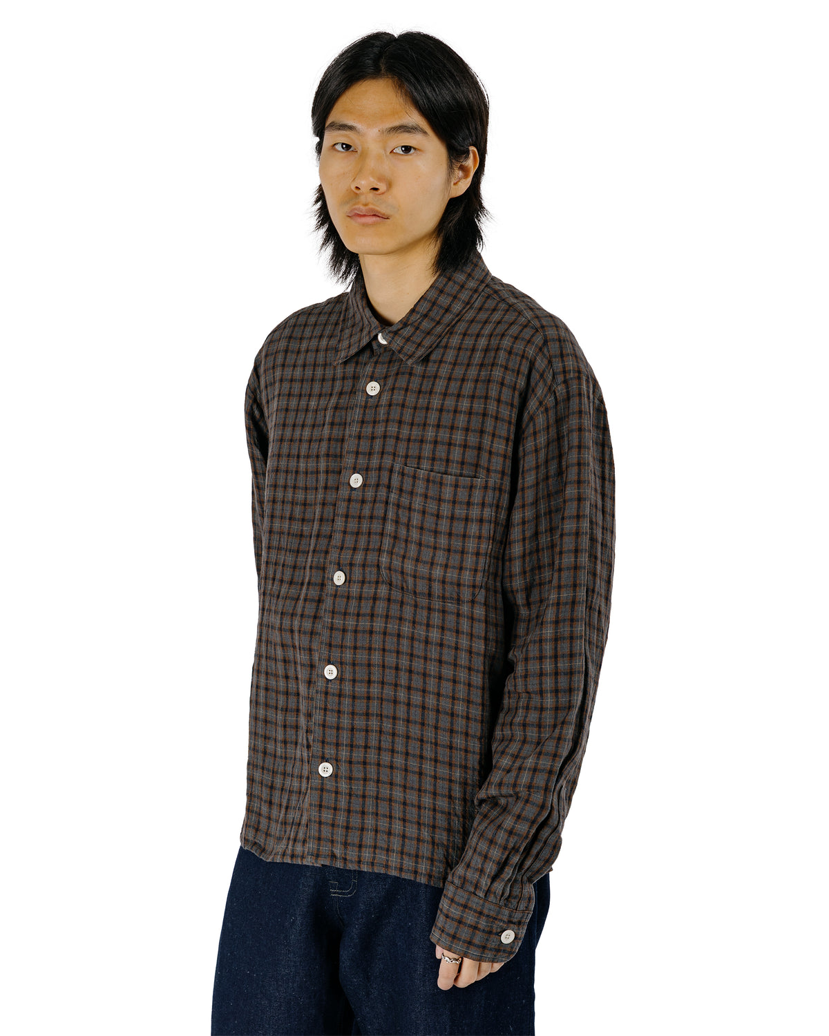 Conkers Farmer Shirt Dishcloth Linen Dusk