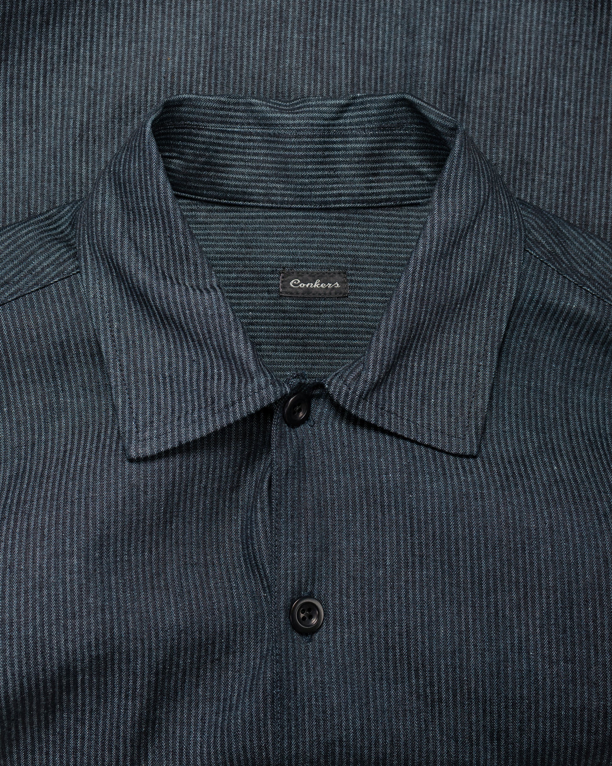 lost & found Conkers Conkers Night Shirt Striped Cotton Navy
