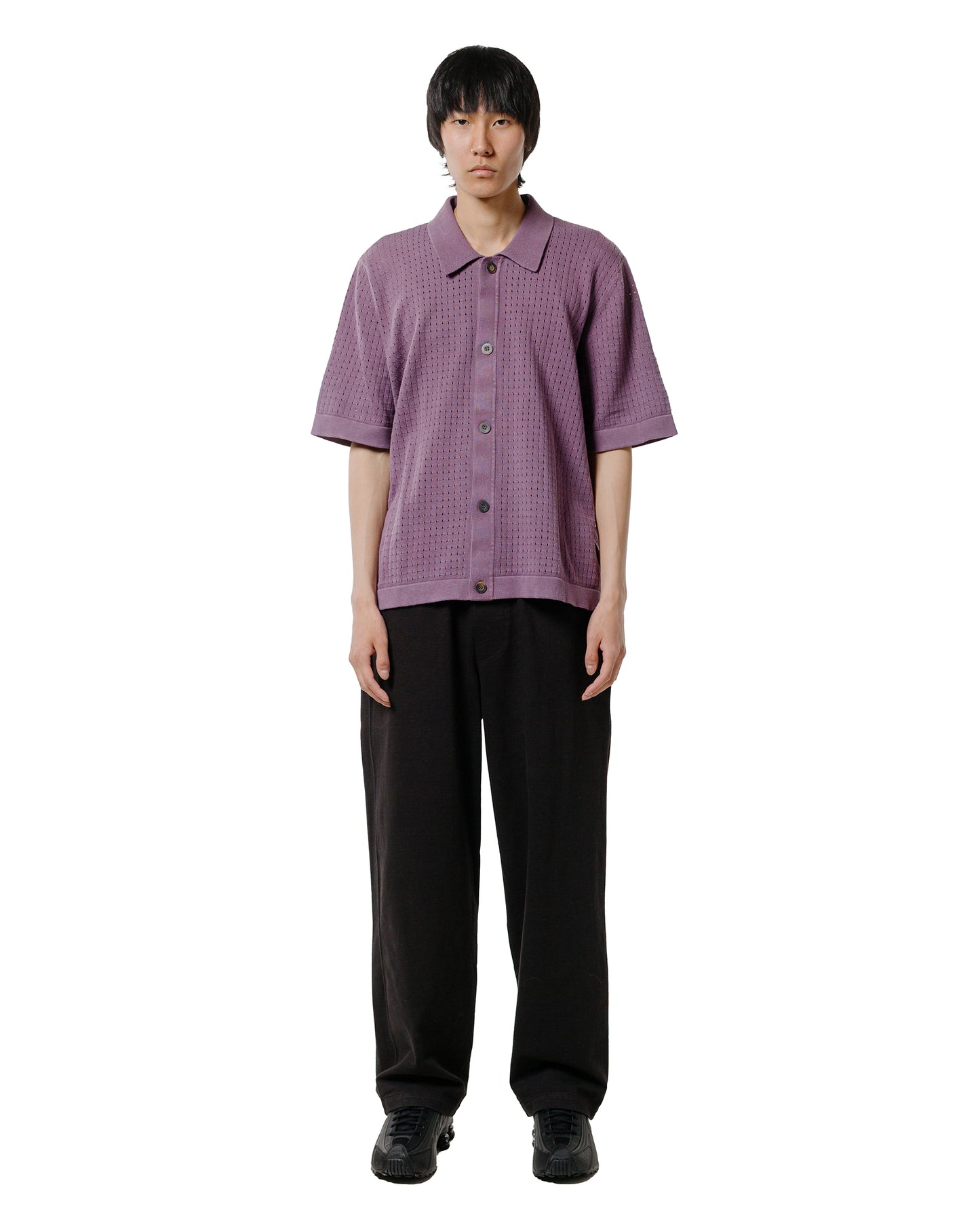 lost & found Corridor Corridor Acid Wash Pointelle Button Down Violet