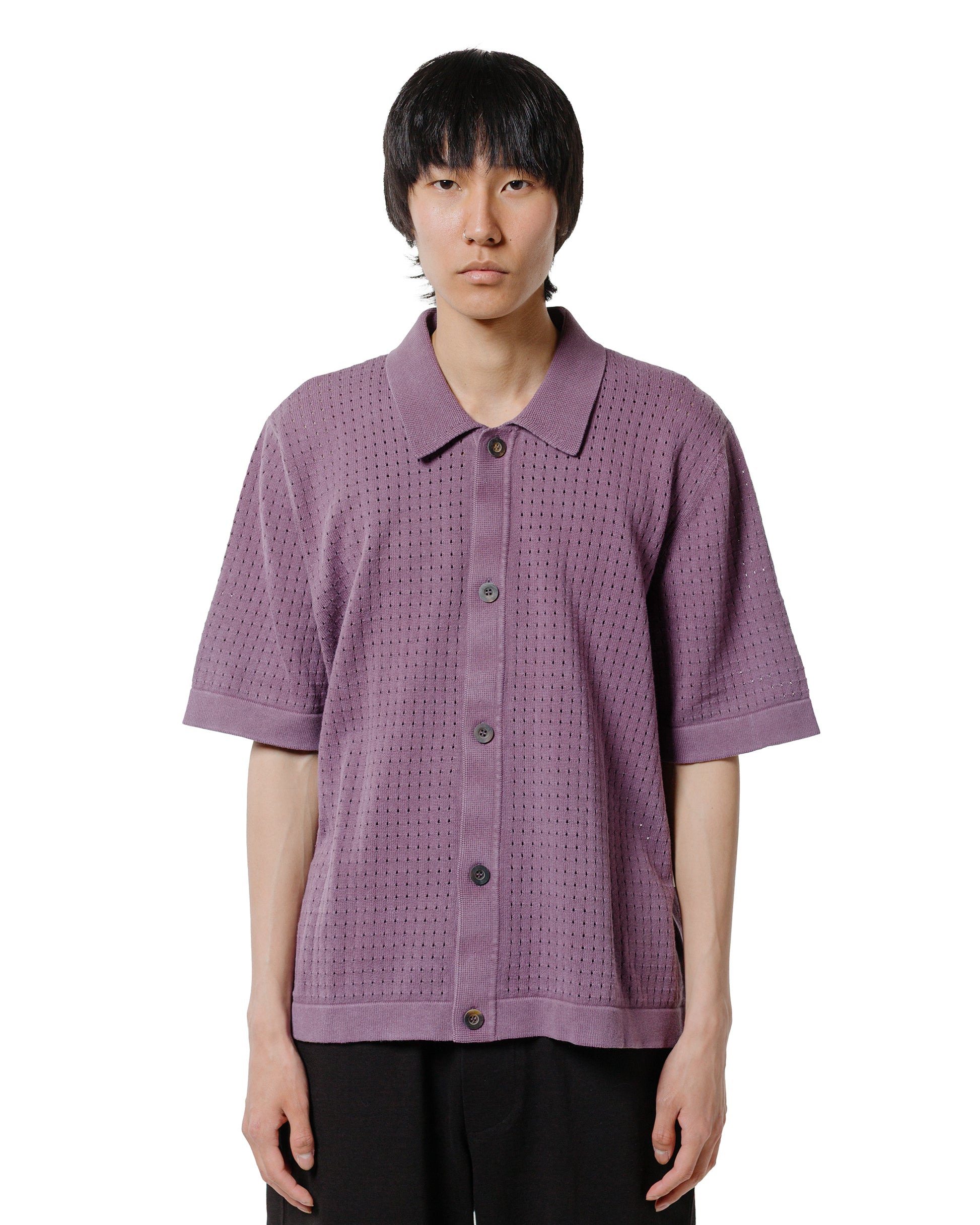 lost & found Corridor Corridor Acid Wash Pointelle Button Down Violet