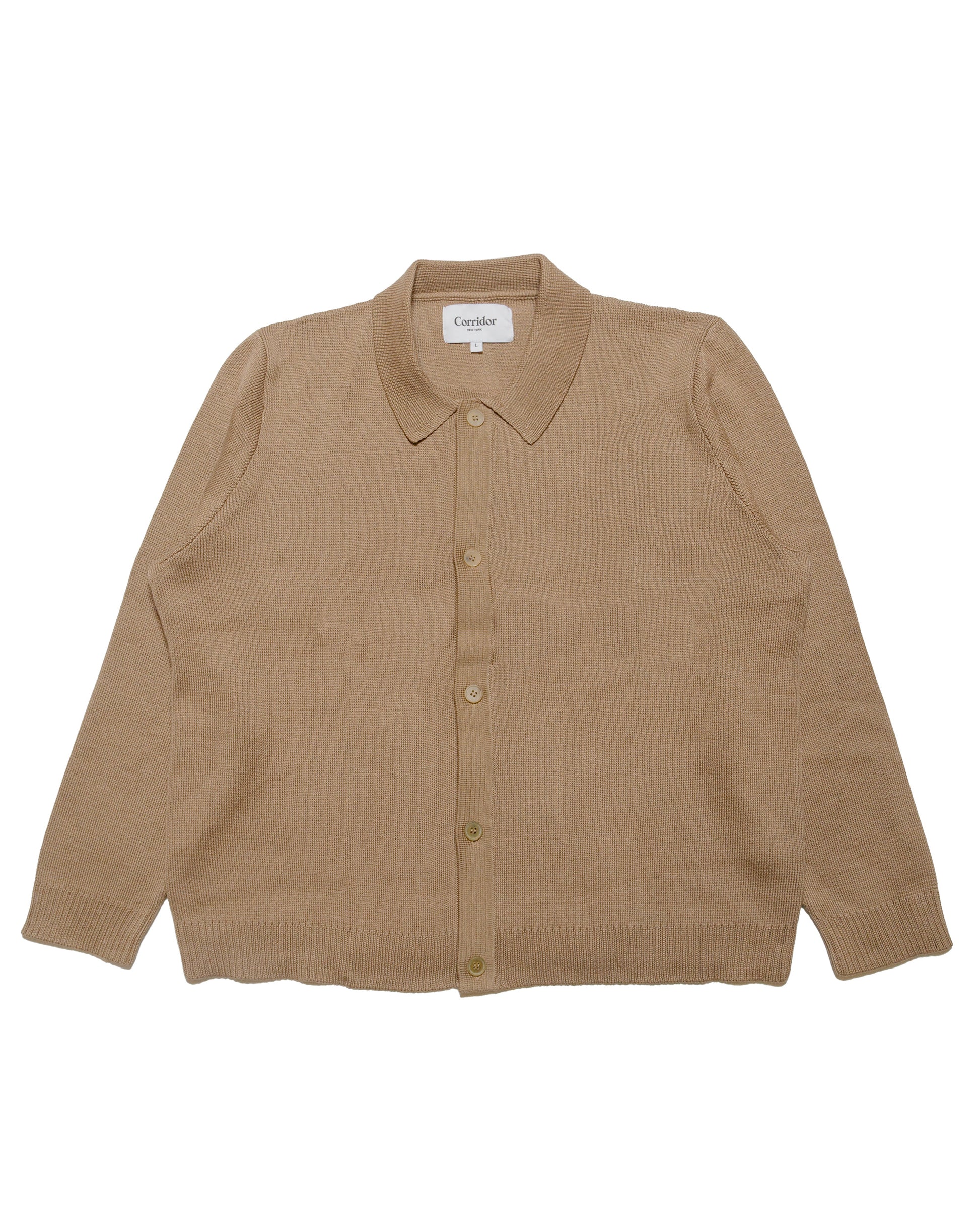 lost & found Corridor Corridor Buttondown Sweater Camel