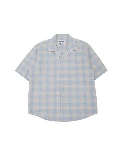 lost & found Corridor Corridor Linen Plaid SS Light Blue