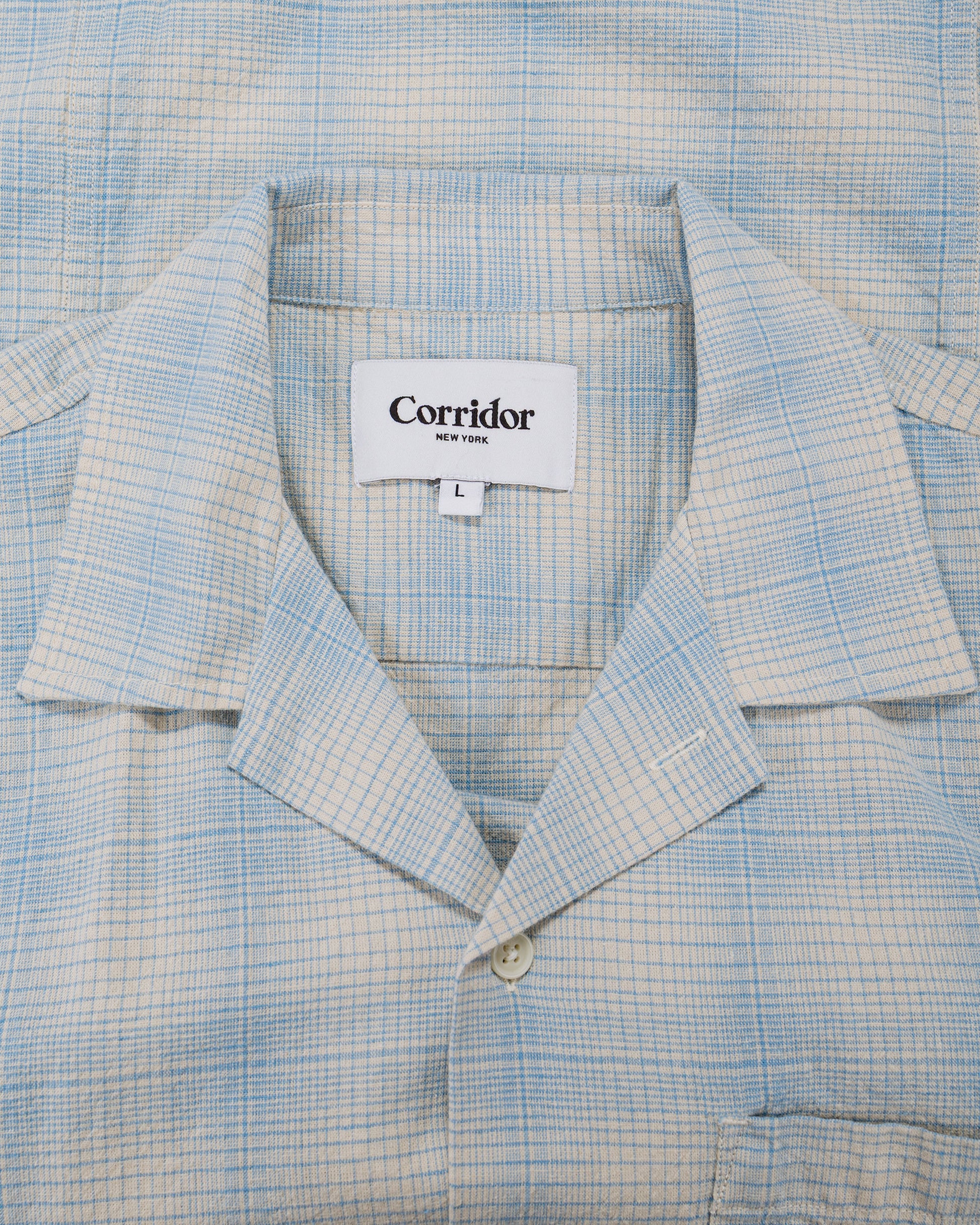 lost & found Corridor Corridor Linen Plaid SS Light Blue