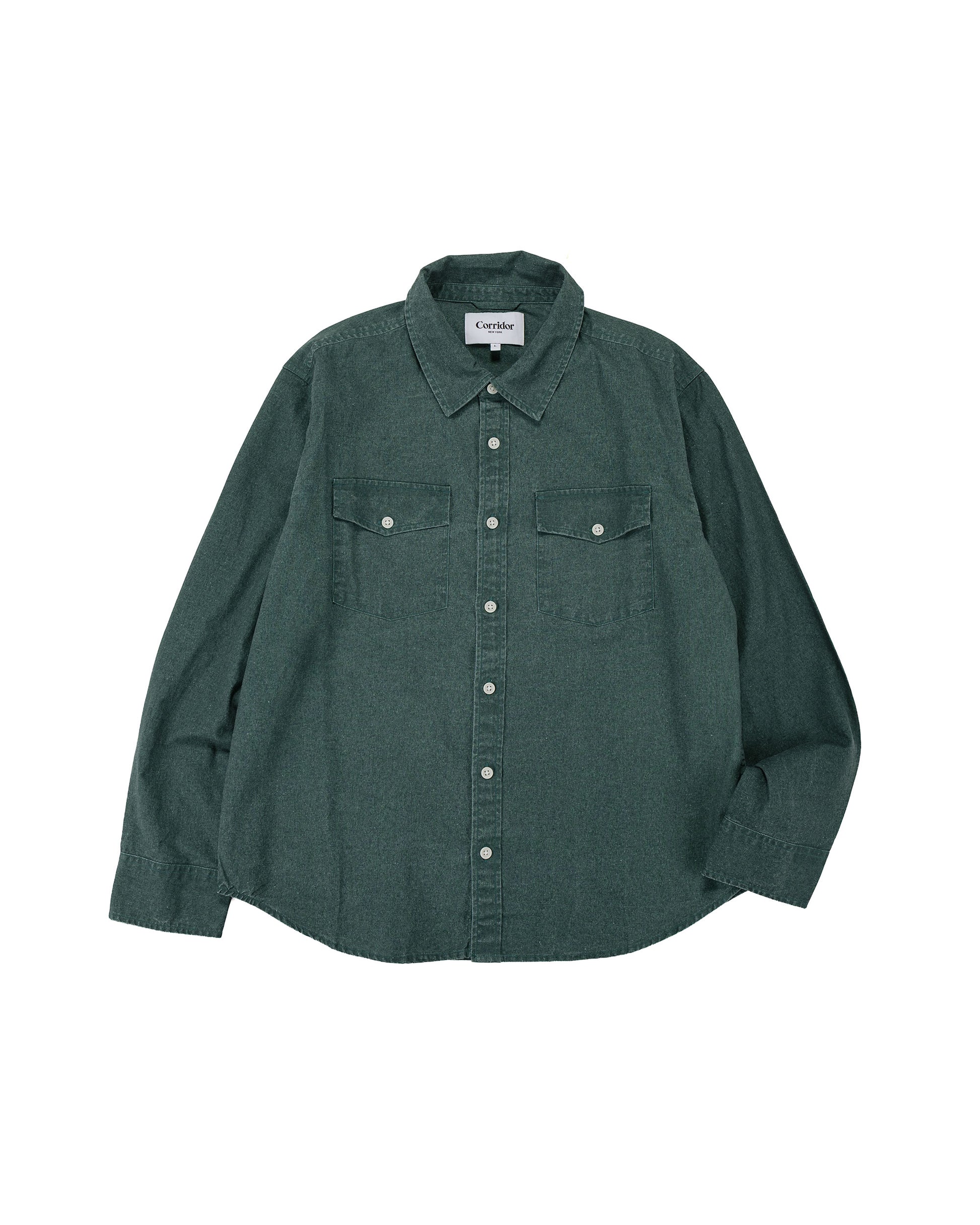 lost & found Corridor Corridor Pigment Dye Canvas LS Green
