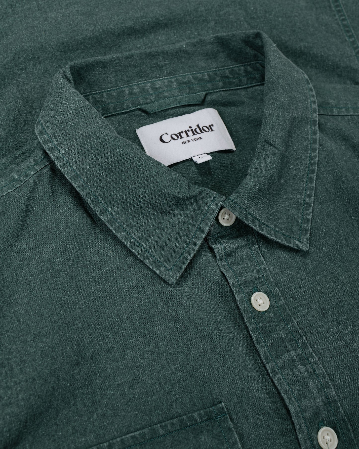 lost & found Corridor Corridor Pigment Dye Canvas LS Green