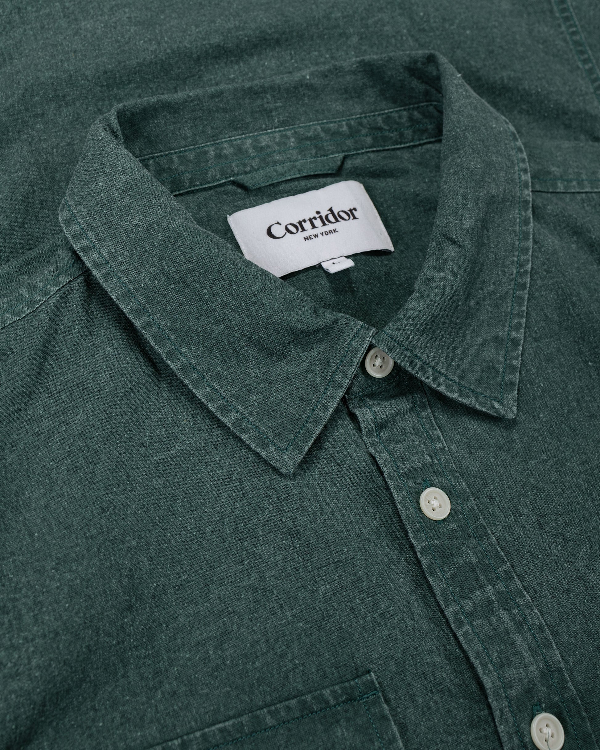 lost & found Corridor Corridor Pigment Dye Canvas LS Green