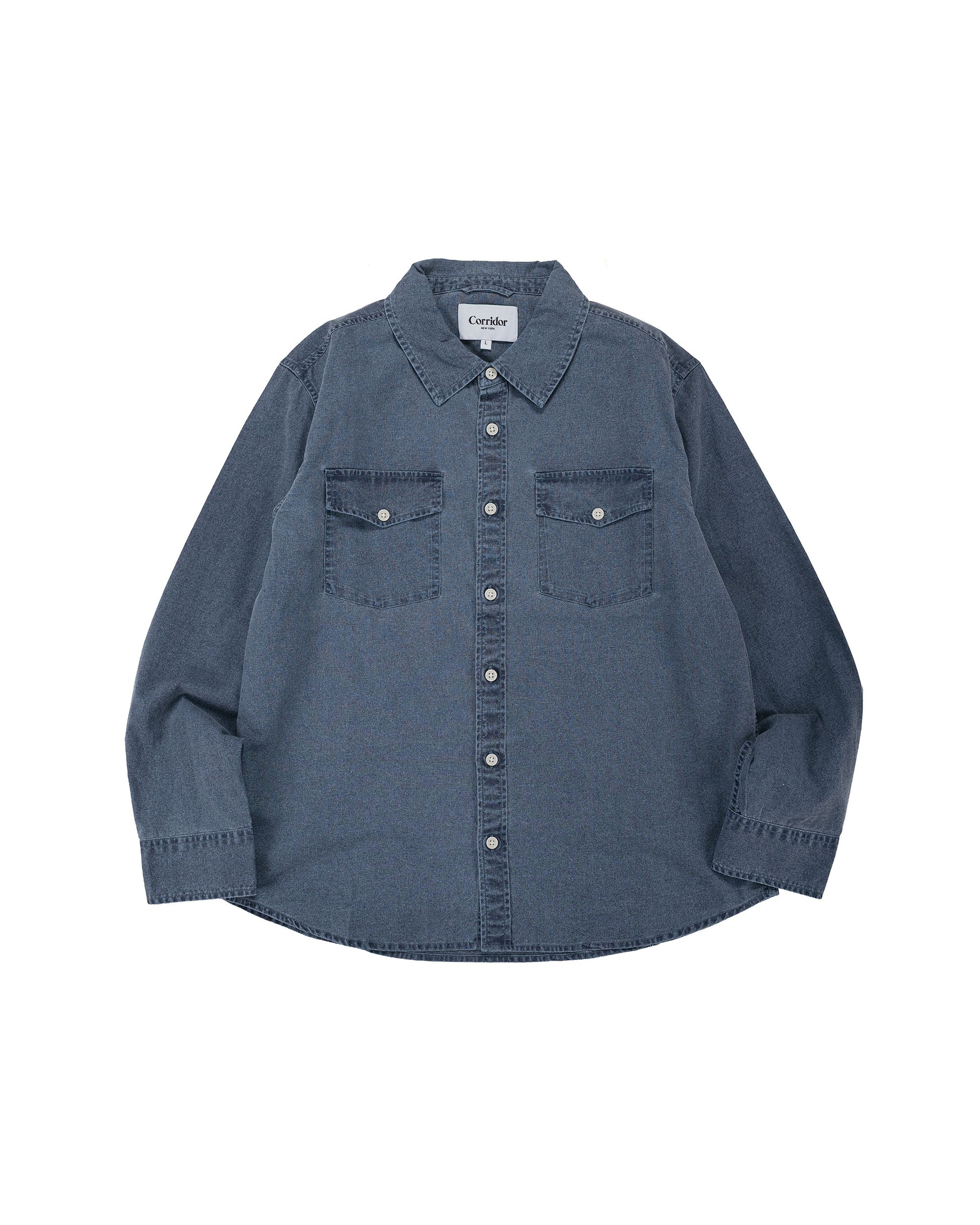 lost & found Corridor Corridor Pigment Dye Canvas LS Navy