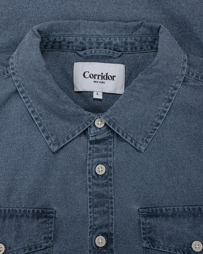lost & found Corridor Corridor Pigment Dye Canvas LS Navy