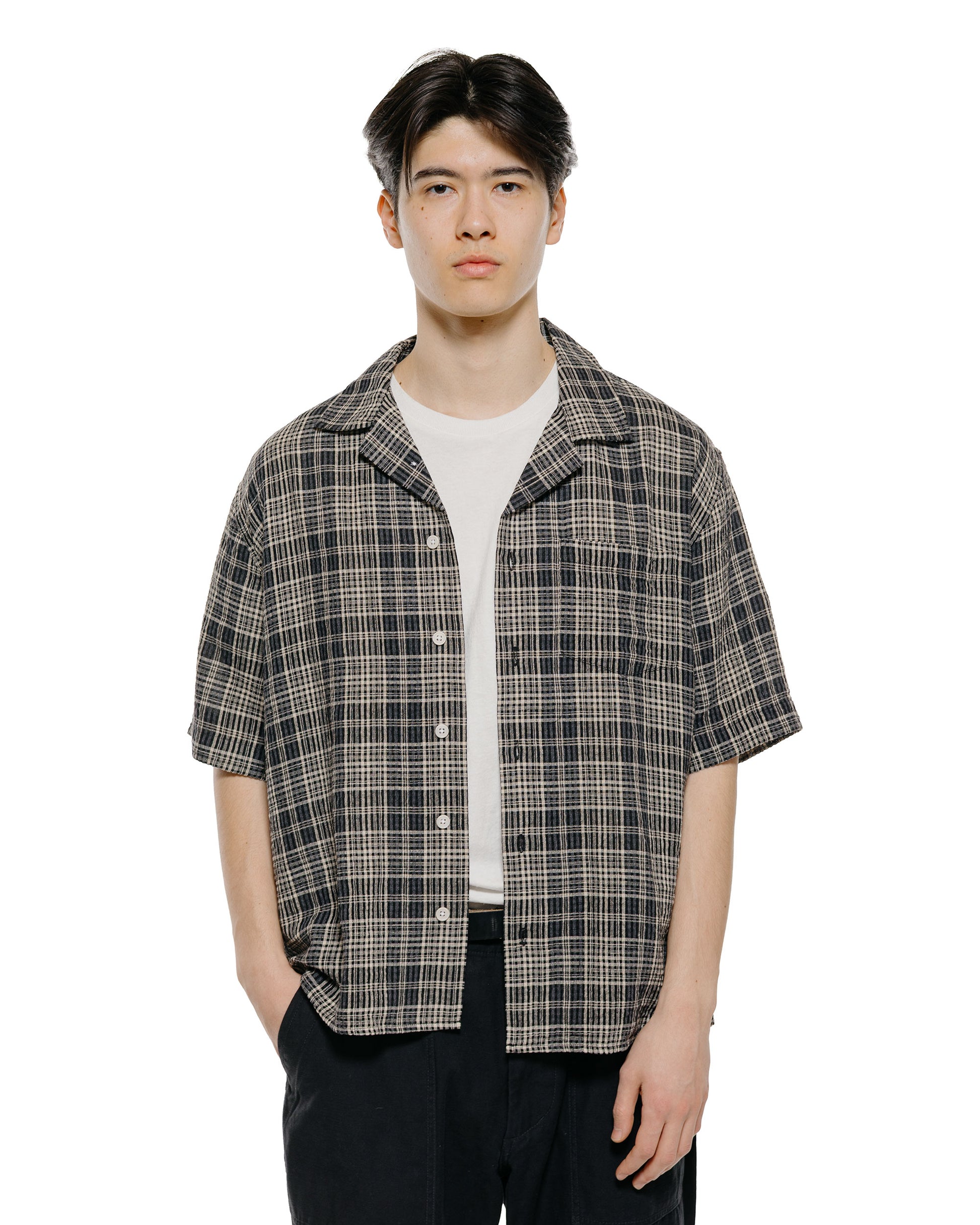 lost & found Corridor Corridor Plaid Seersucker SS Black