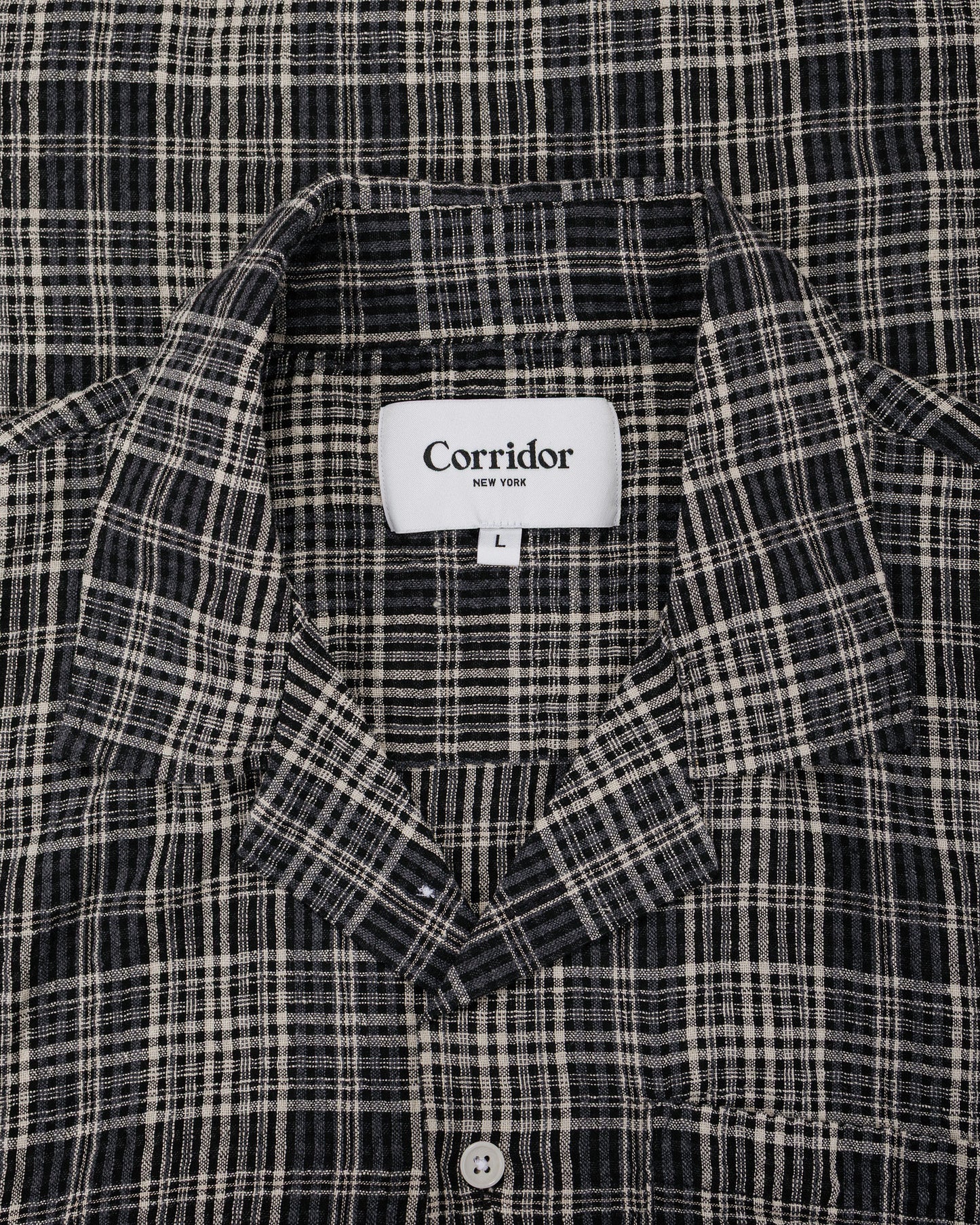 lost & found Corridor Corridor Plaid Seersucker SS Black