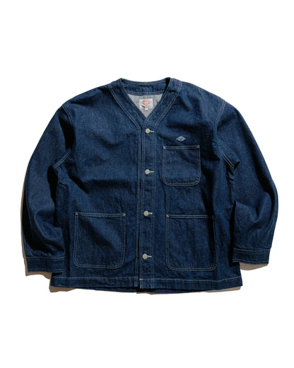 lost & found Danton Danton 11oz Denim Collarless Jacket Indigo