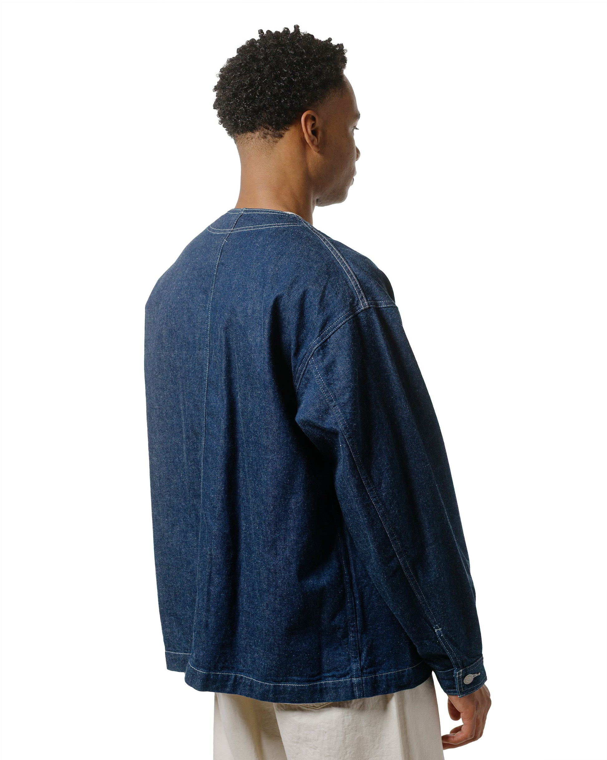 lost & found Danton Danton 11oz Denim Collarless Jacket Indigo