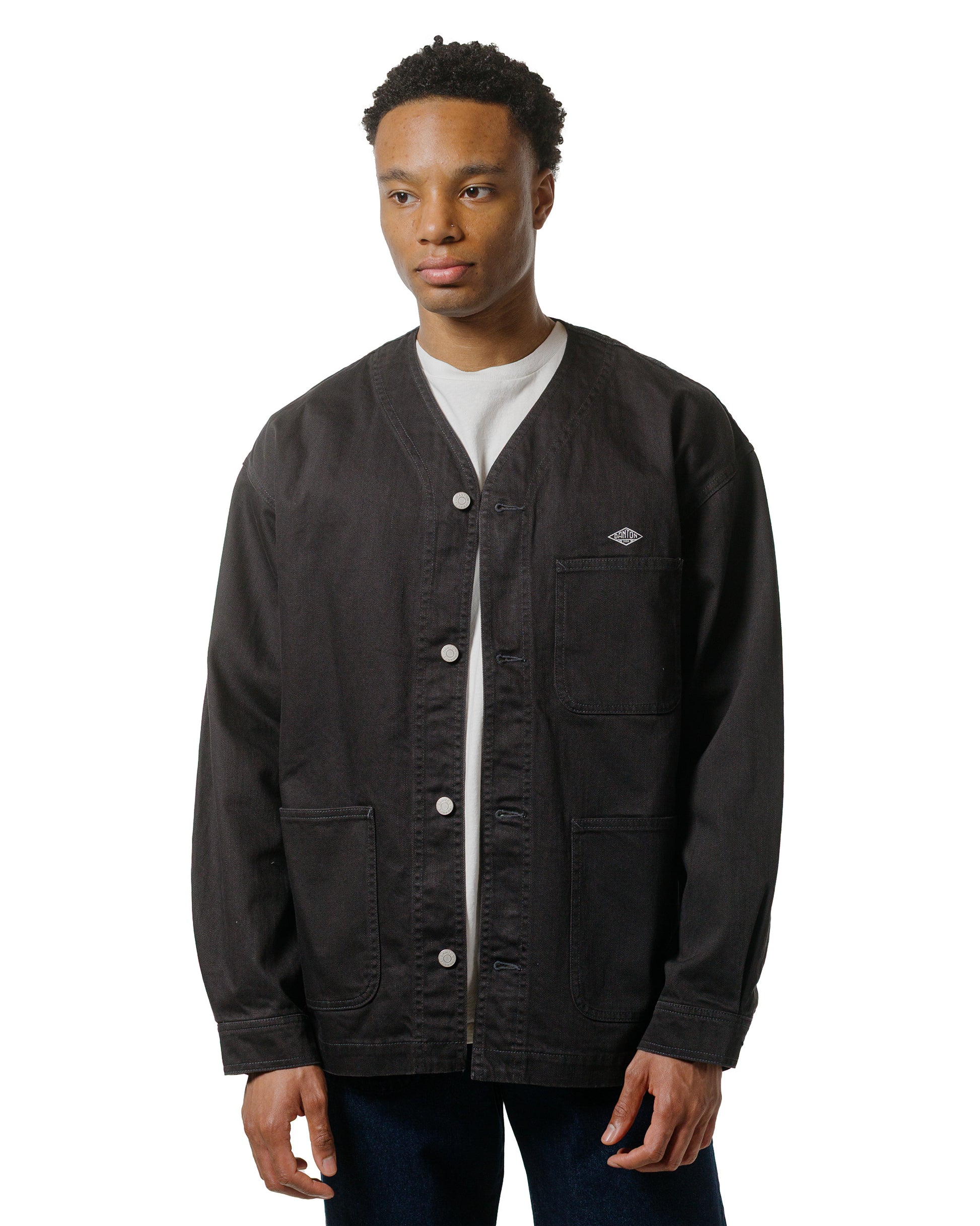 lost & found Danton Danton Katsuragi Collarless Jacket Charcoal Black