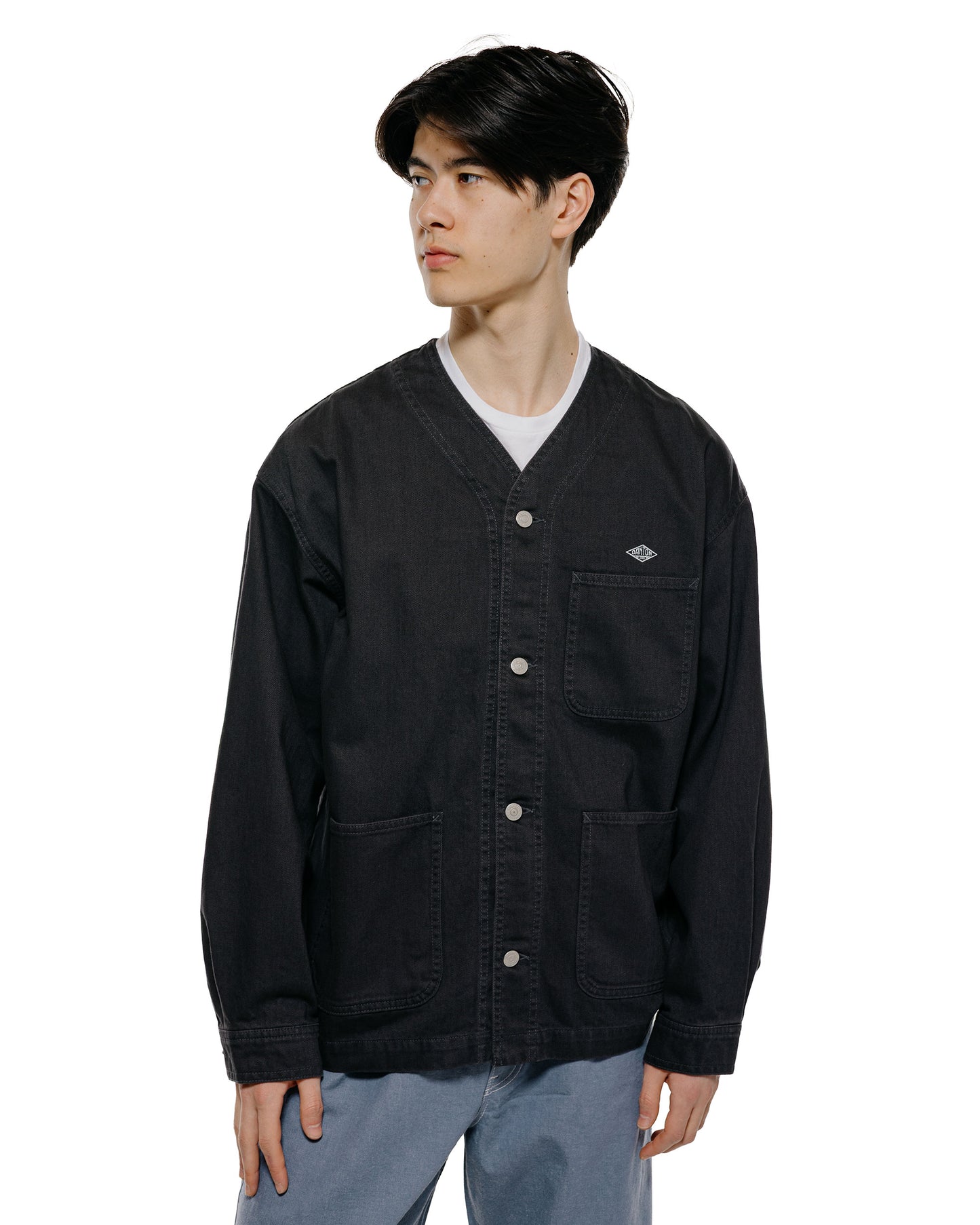 lost & found Danton Danton Katsuragi Collarless Jacket Charcoal Black