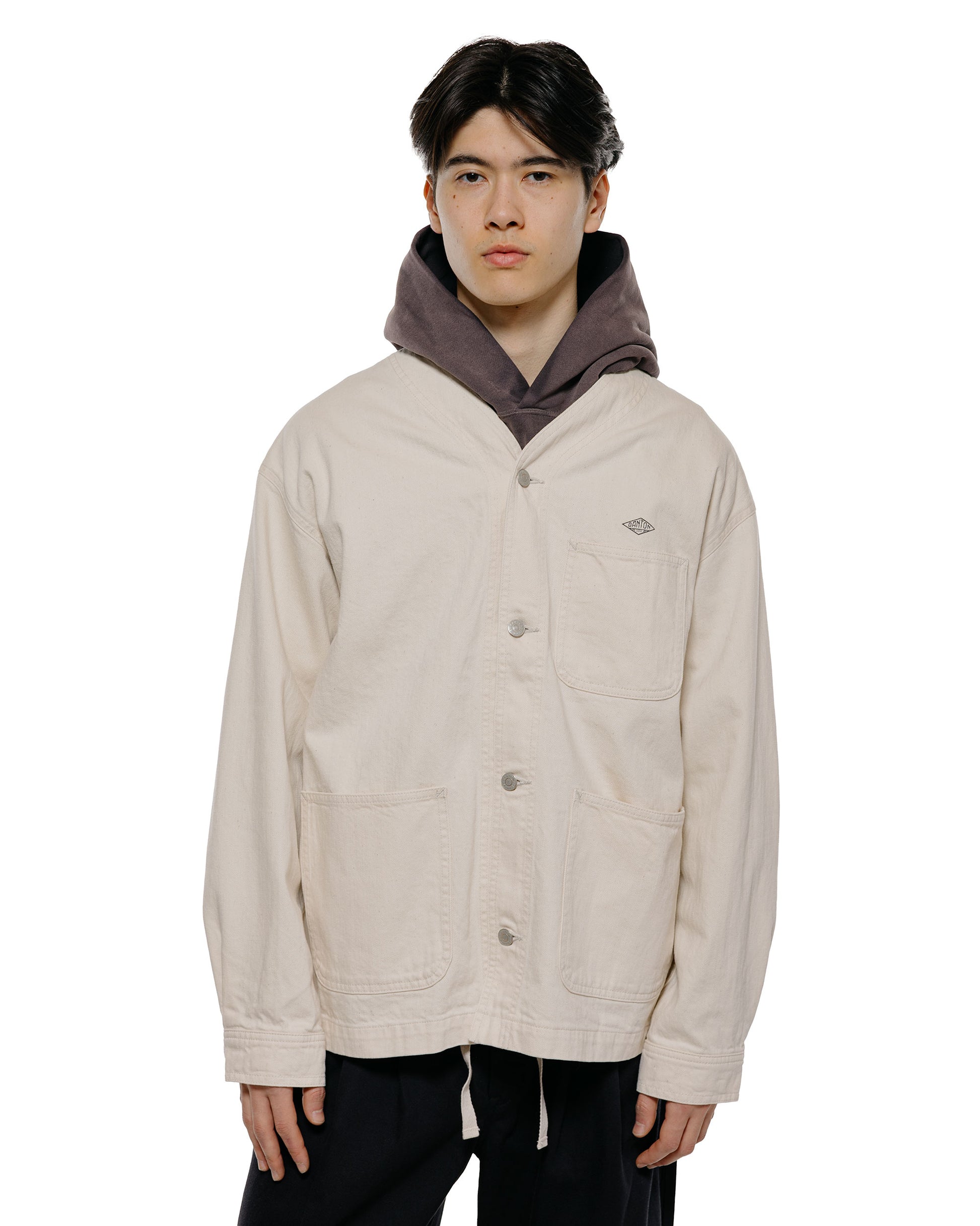lost & found Danton Danton Katsuragi Collarless Jacket Ecru