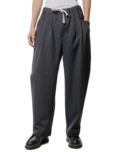 lost & found Danton Danton Polyester Flannel Tuck Pants Dark Green/Grey