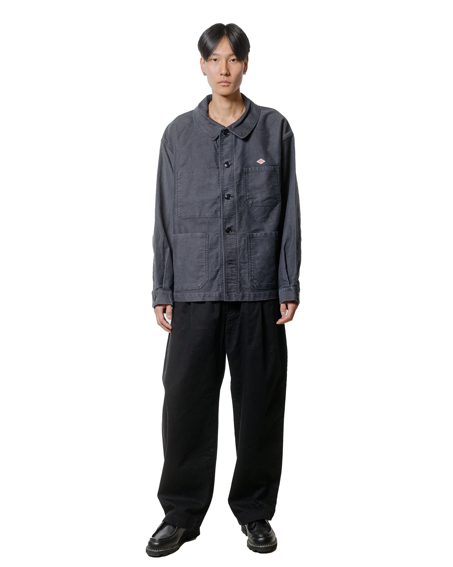 lost & found Danton Danton Sulfur Dye Heavy Moleskin Wide Coveralls Black