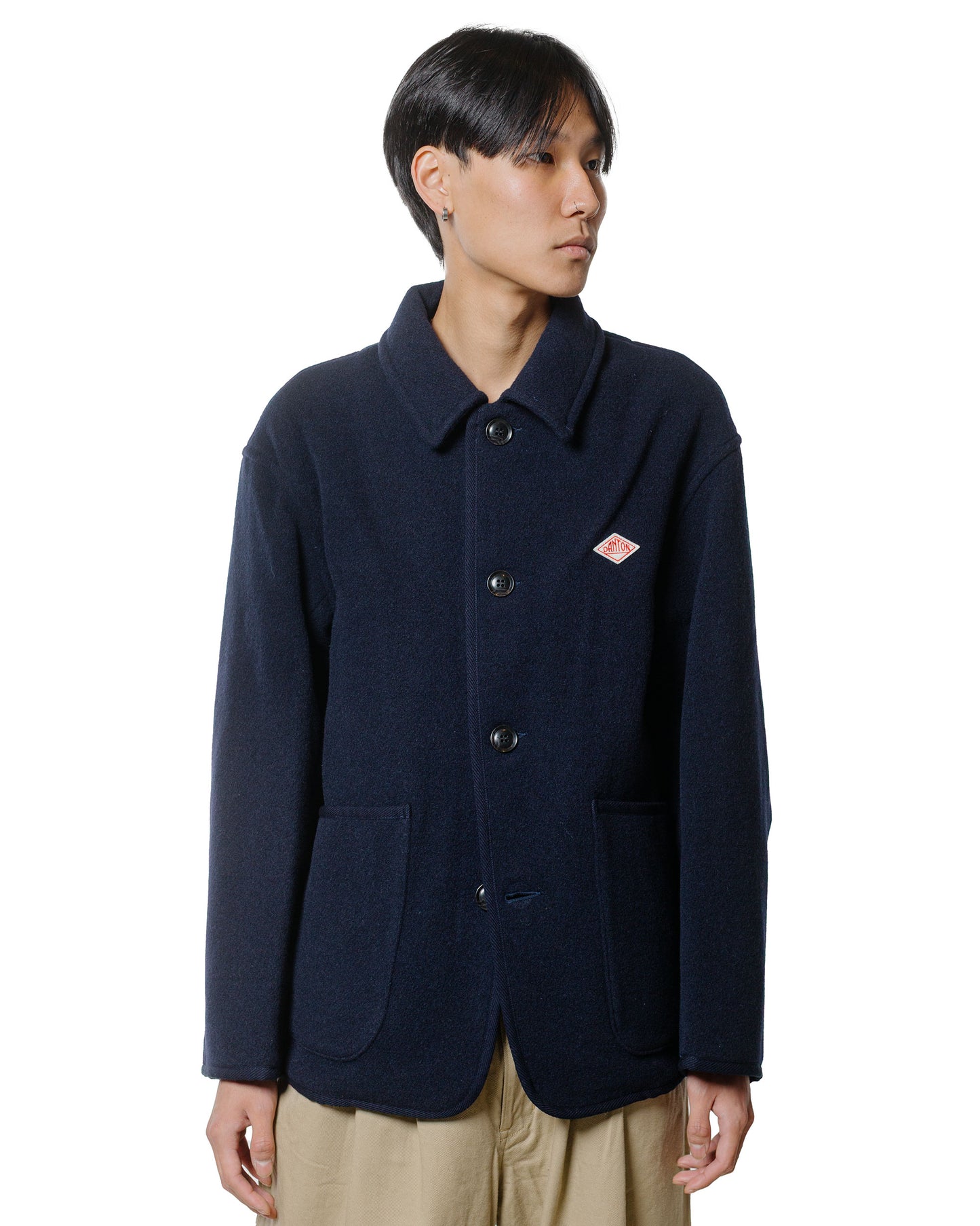 lost & found Danton Danton Wool Light Pile Coveralls Jacket Navy