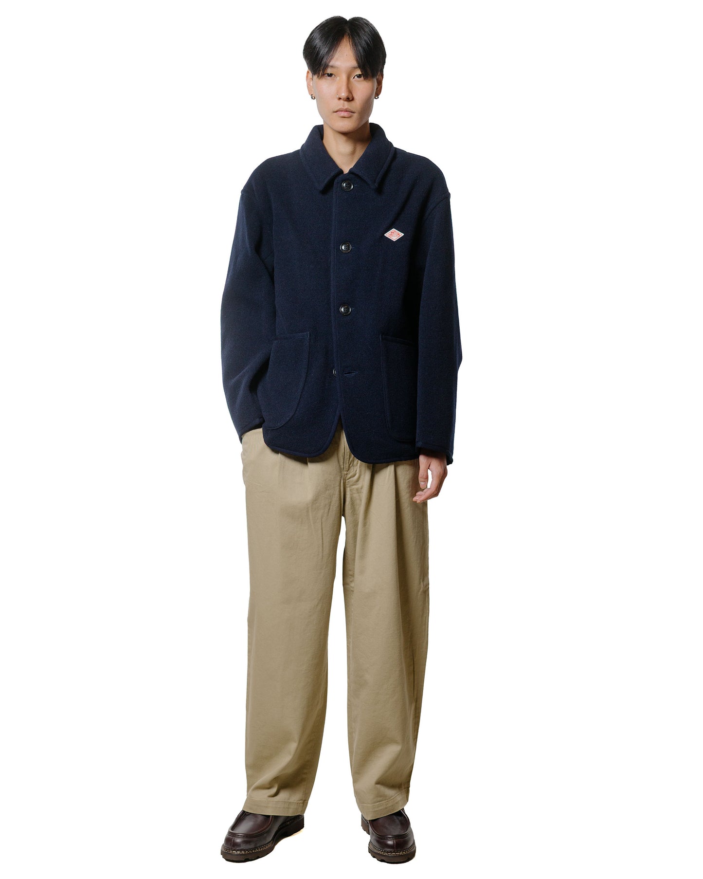lost & found Danton Danton Wool Light Pile Coveralls Jacket Navy