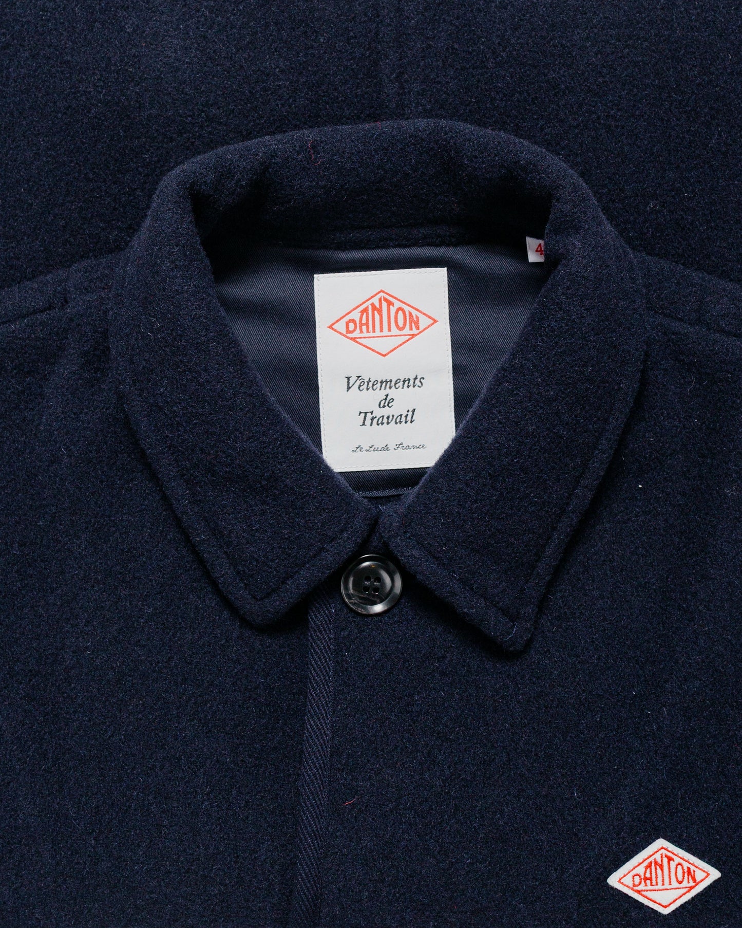lost & found Danton Danton Wool Light Pile Coveralls Jacket Navy