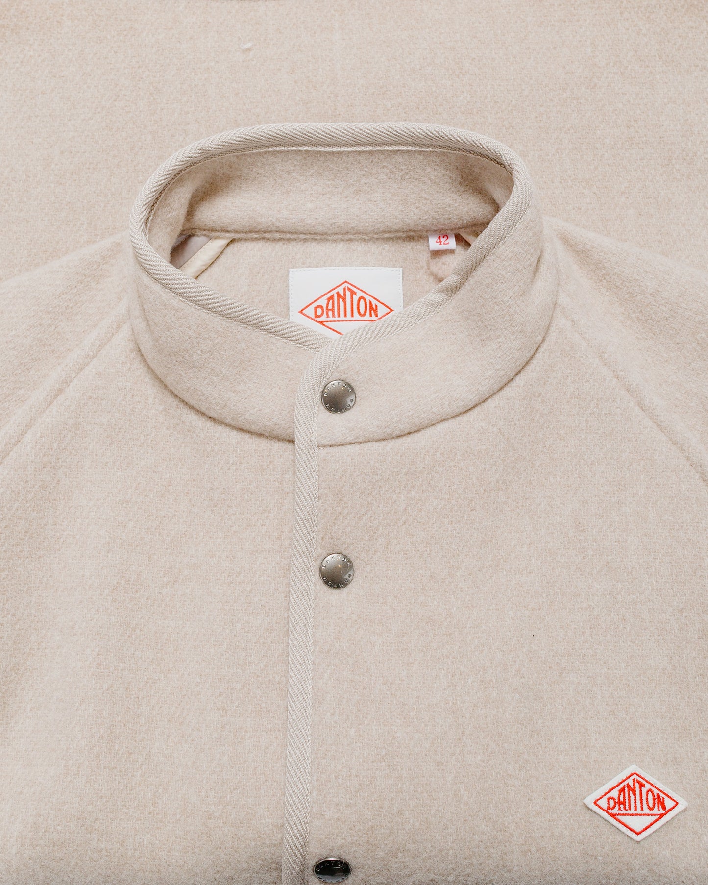 lost & found Danton Danton Wool Light Pile Stand Collar Jacket Raw Beige