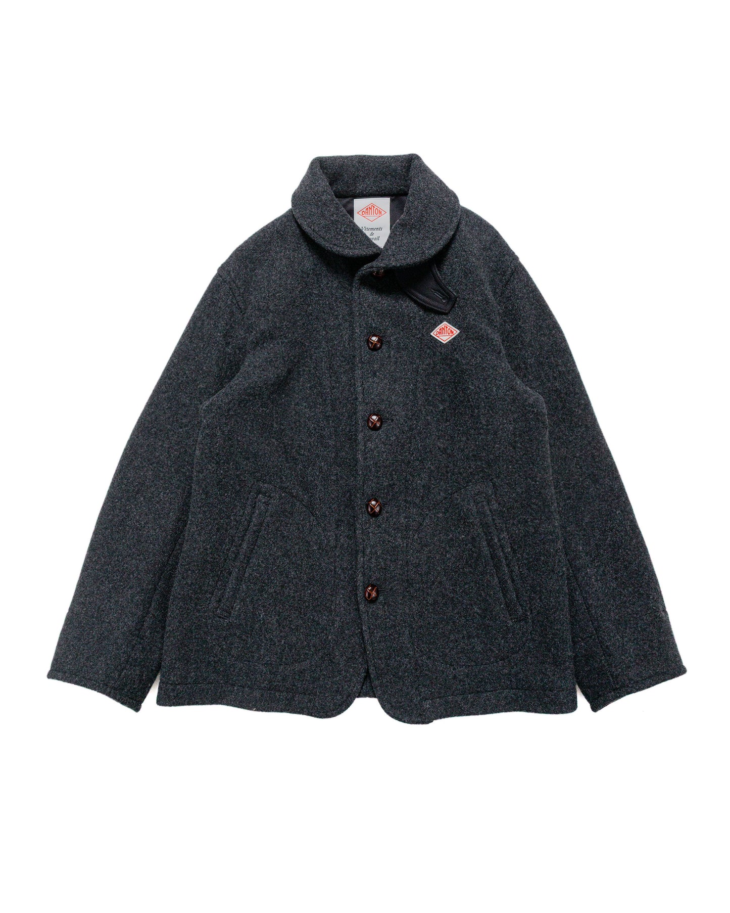 lost & found Danton Danton Wool Pile Collar Round Jacket Charcoal