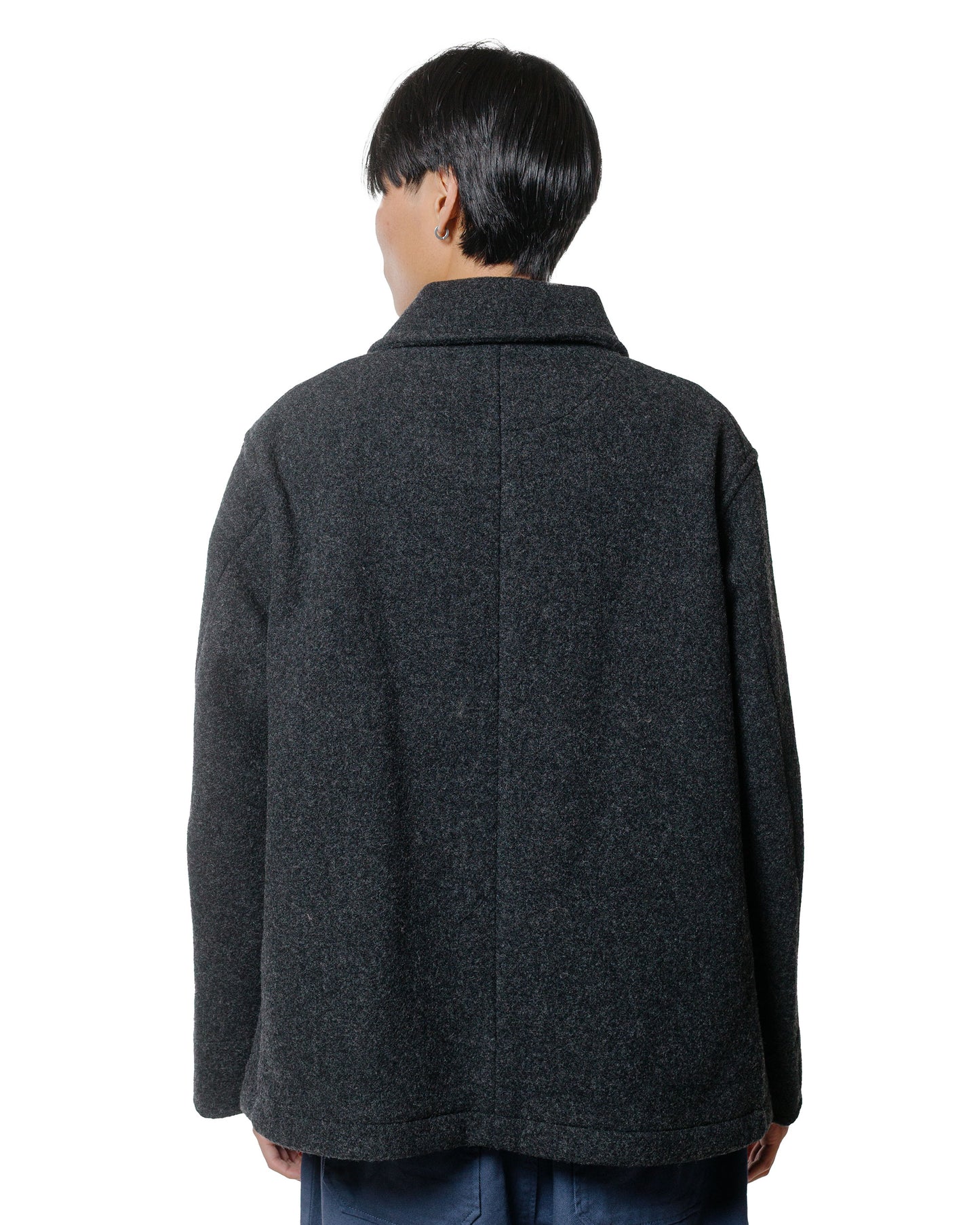 lost & found Danton Danton Wool Pile Collar Round Jacket Charcoal