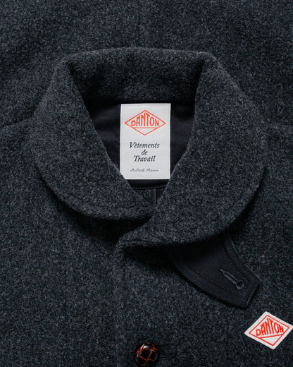 lost & found Danton Danton Wool Pile Collar Round Jacket Charcoal