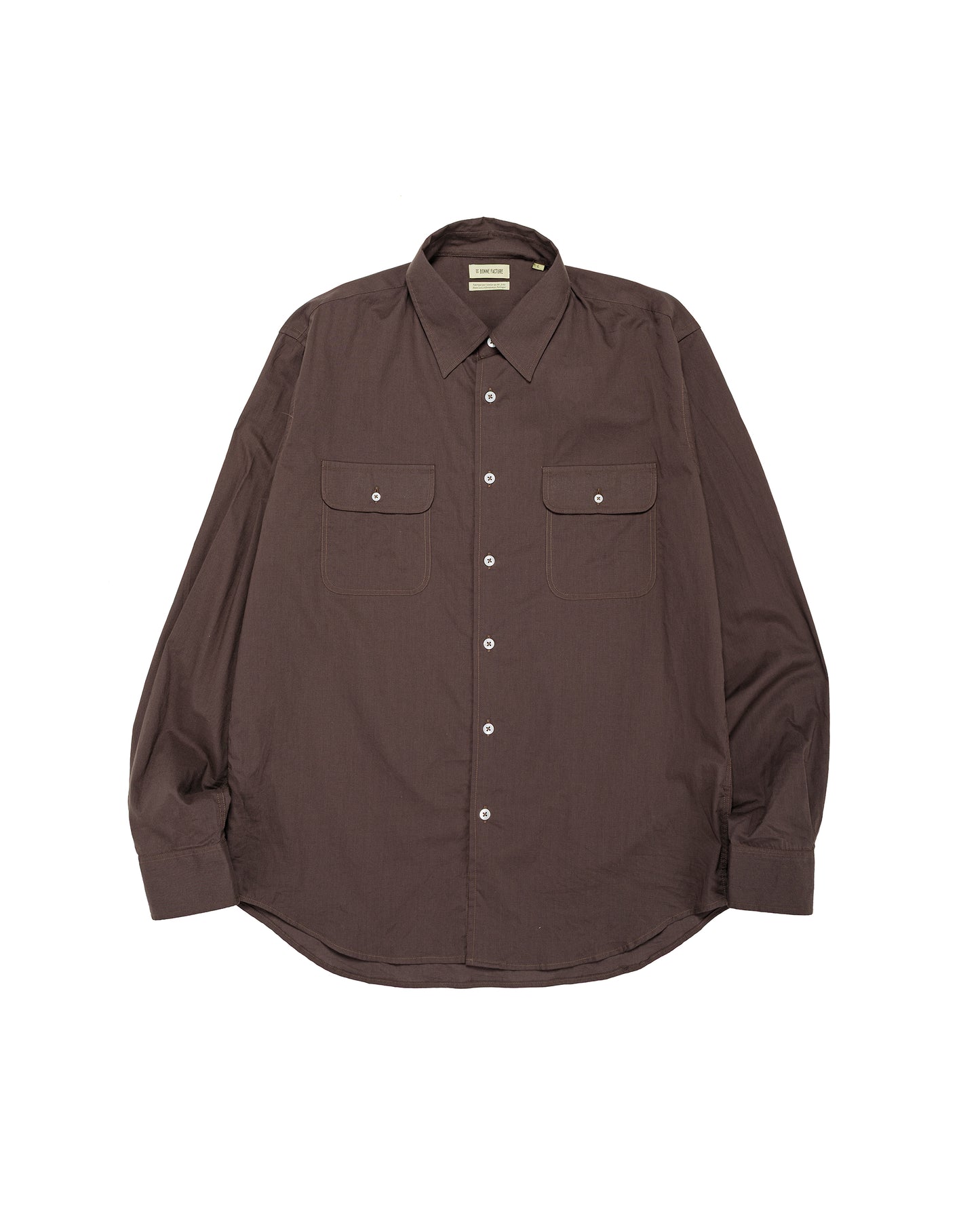 lost & found De Bonne Facture De Bonne Facture Artist Shirt Washed Cotton Voile Dark Brown