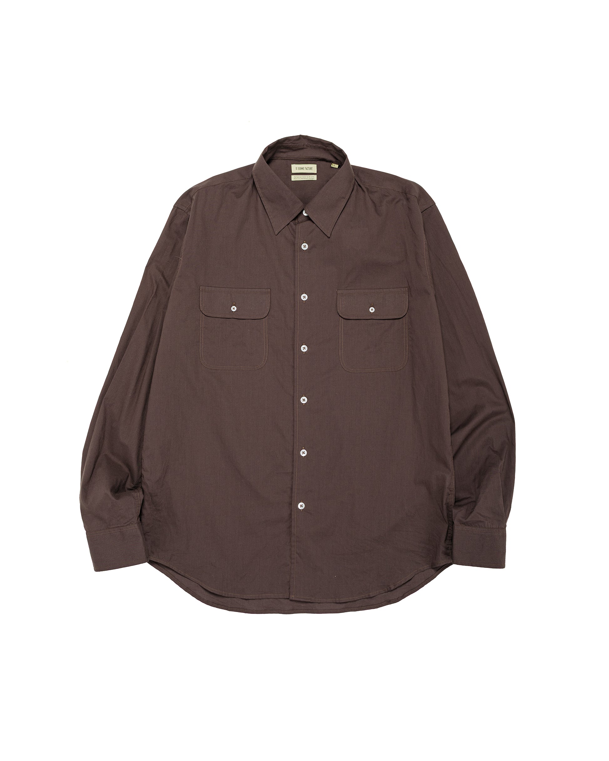 lost & found De Bonne Facture De Bonne Facture Artist Shirt Washed Cotton Voile Dark Brown