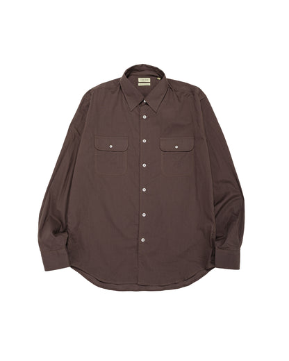 lost & found De Bonne Facture De Bonne Facture Artist Shirt Washed Cotton Voile Dark Brown